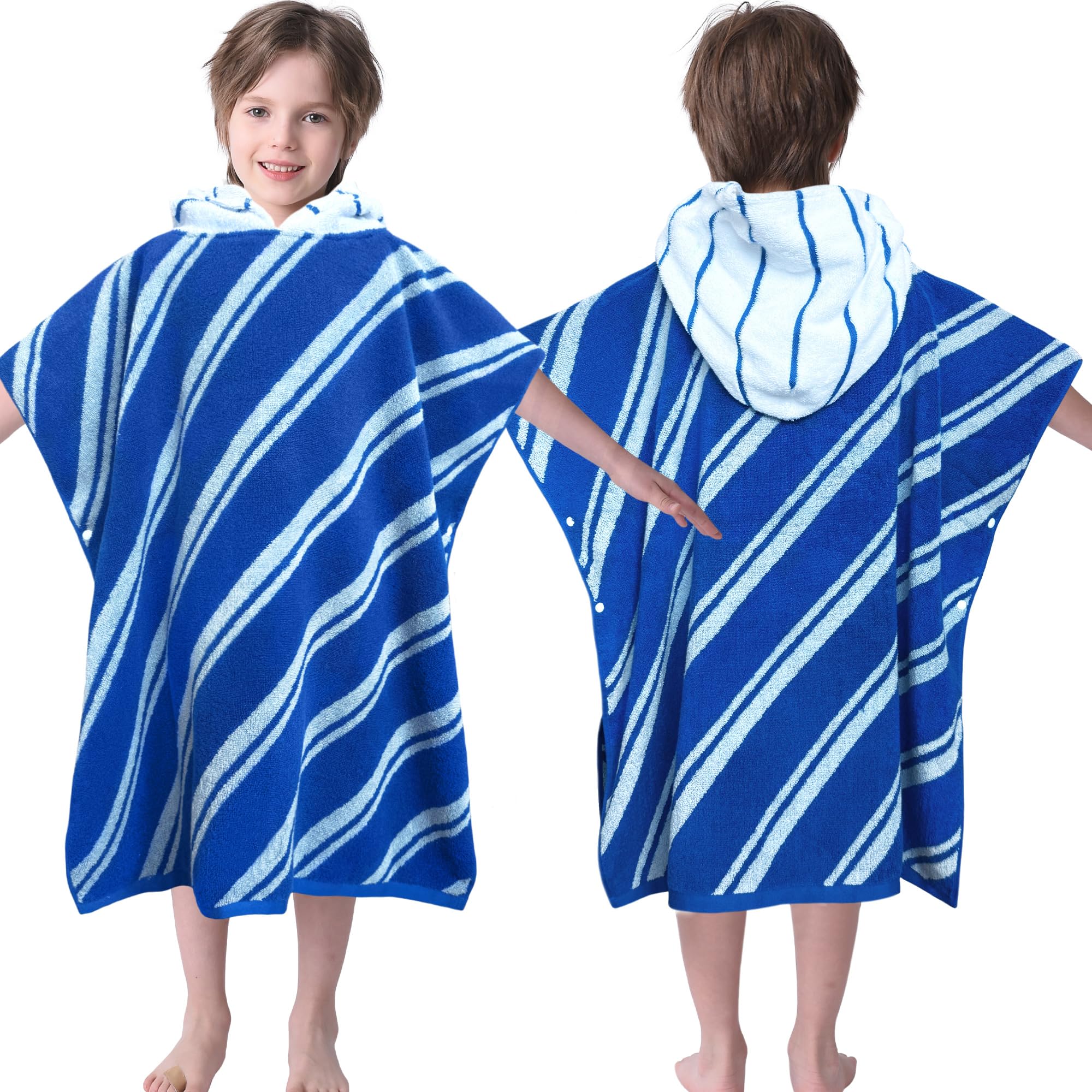 Voova & Movas Kids Hooded Poncho Towels (48Years,27.5X27.5),100% Cotton Soft Absorbent Towel For Boys,Perfect For Bathroom | 