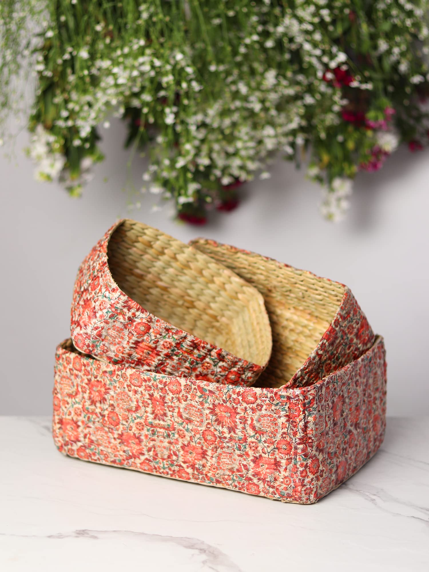 Habere India-All the Cultures Fabricating India Cane Basket | Gift Hamper Basket | Wardrobe Basket | Jute Baskets | Bathroom Org