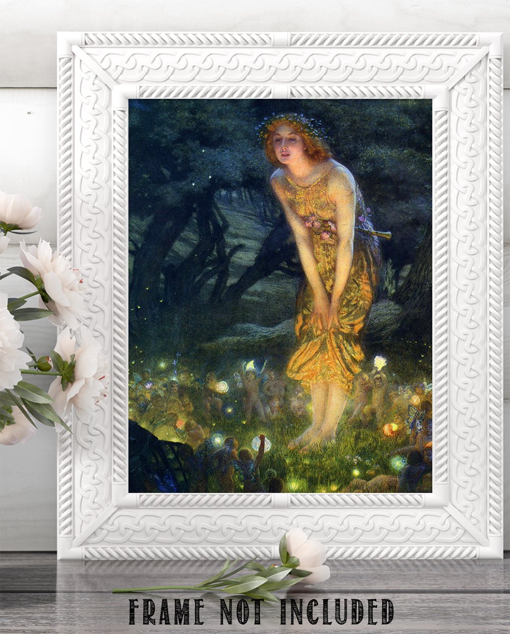 Fairy Painting Neoclassical Art Novue Print - Midsummer Eve by Edward Robert Hughes - 11x14 Unframed Poster - Perfect Vintage Home Decor and Great Gift for Those That Believe in Fairies  Magic