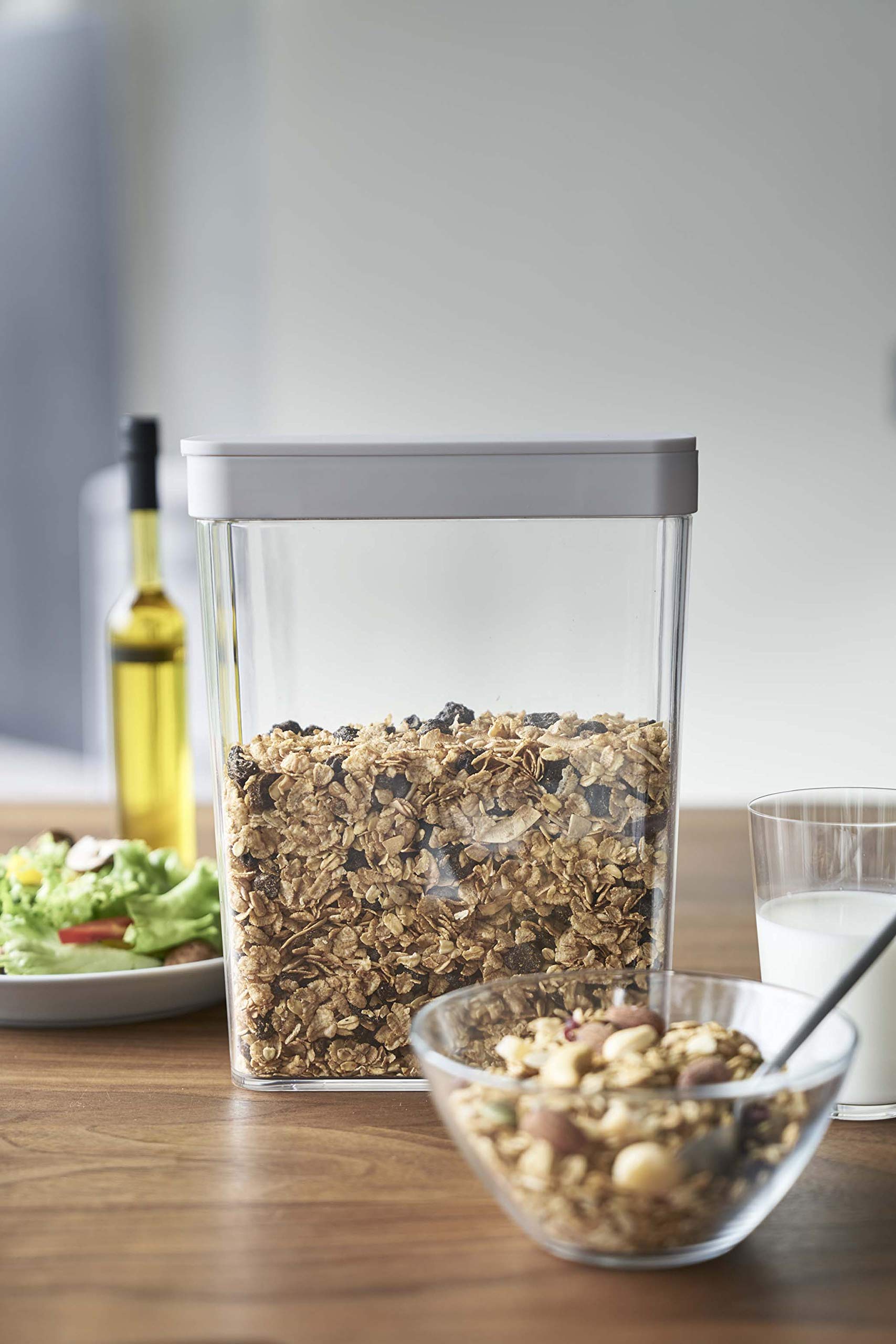 Yamazaki Home Tower Airtight Dry Food Storage Container With Sliding Lid | Kitchen & Pantry Organization | Cereal, Grains, Pasta