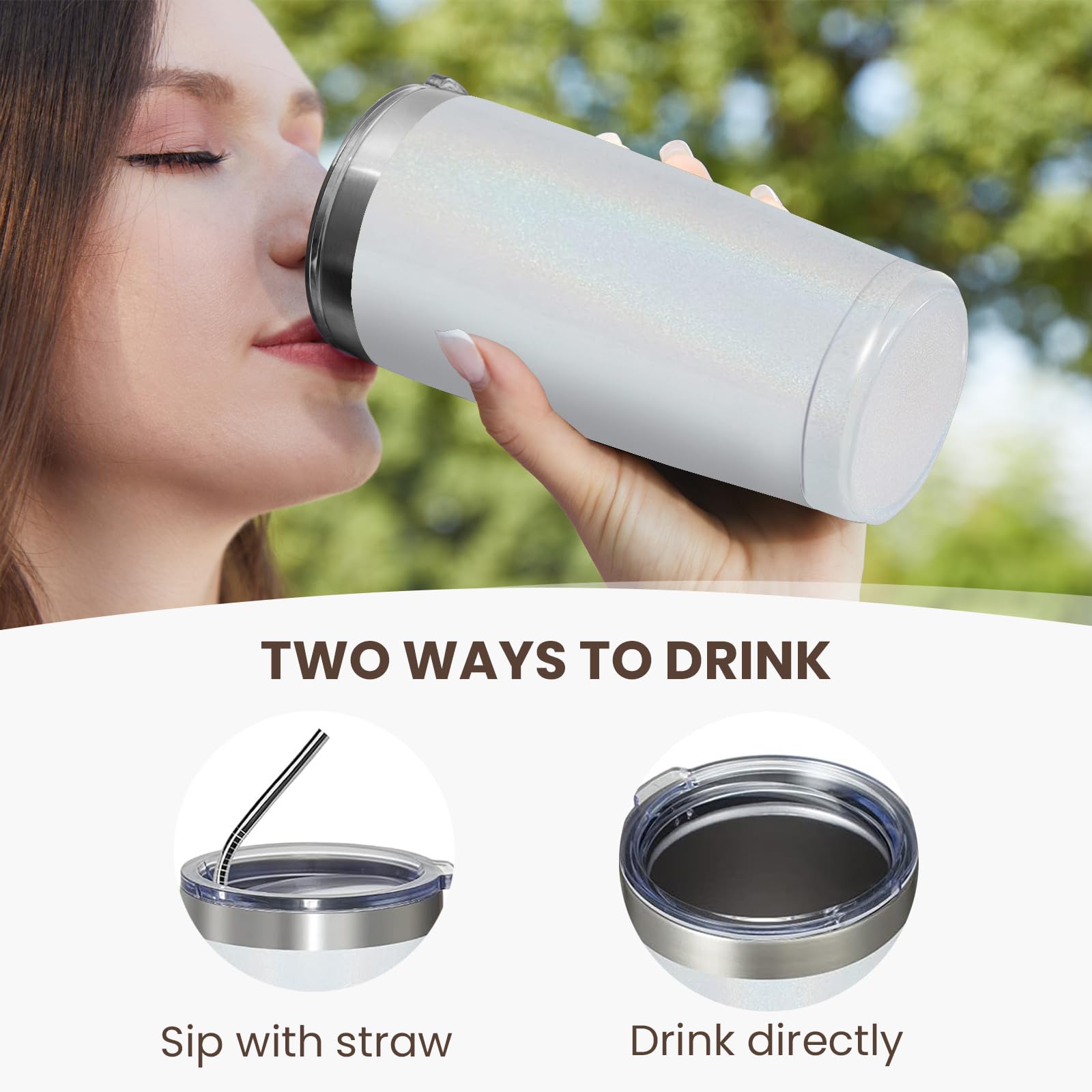 Meway 20Oz Tumbler 12 Pack Double Wall Vacuum Insulated Travel Glitter Mug Bulk, Stainless Steel Tumblers With Lid And Straw, Po