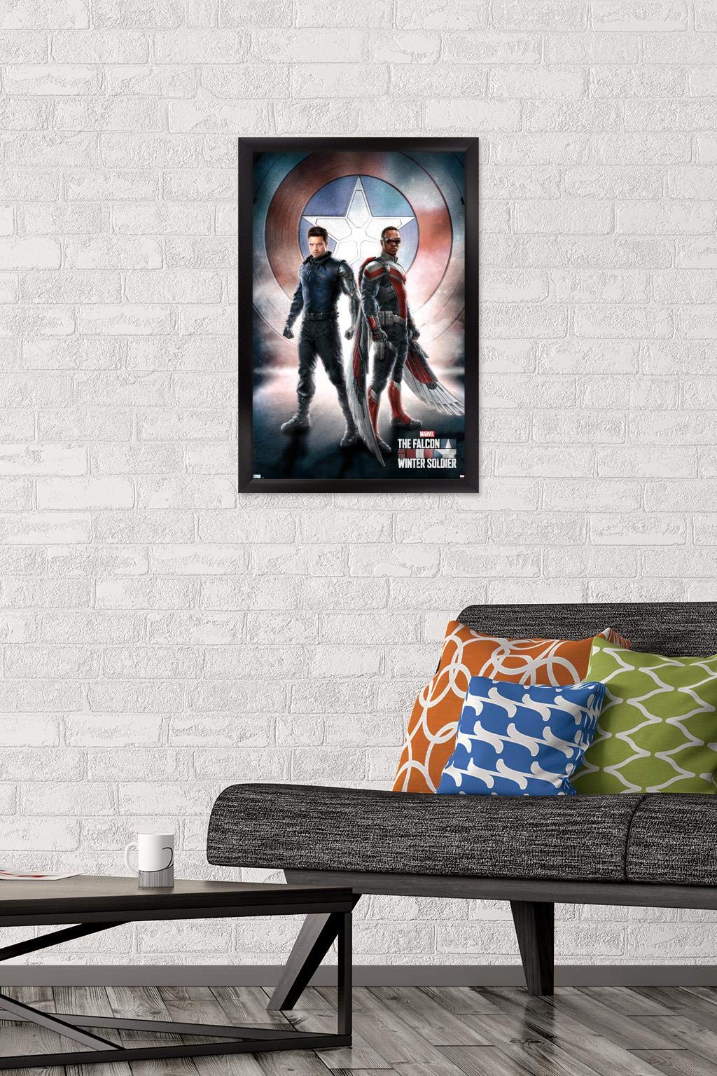 Trends International Marvel Television - Falcon And Winter Soldier - One Sheet Wall Poster, 14.725'' X 22.375'', Black Framed Ve