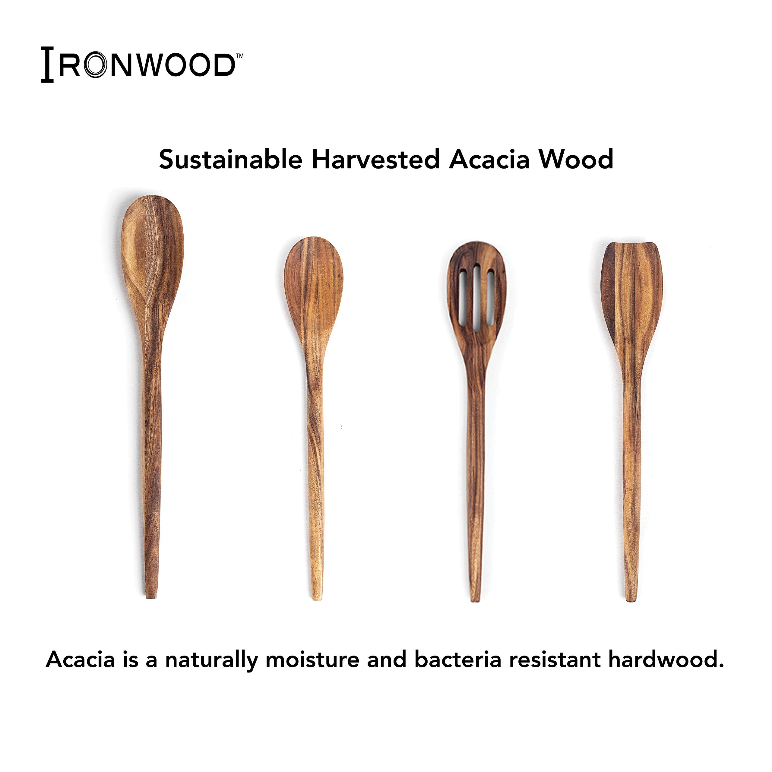 Ironwood Gourmet Acacia Wood Wooden Spatula, 12''