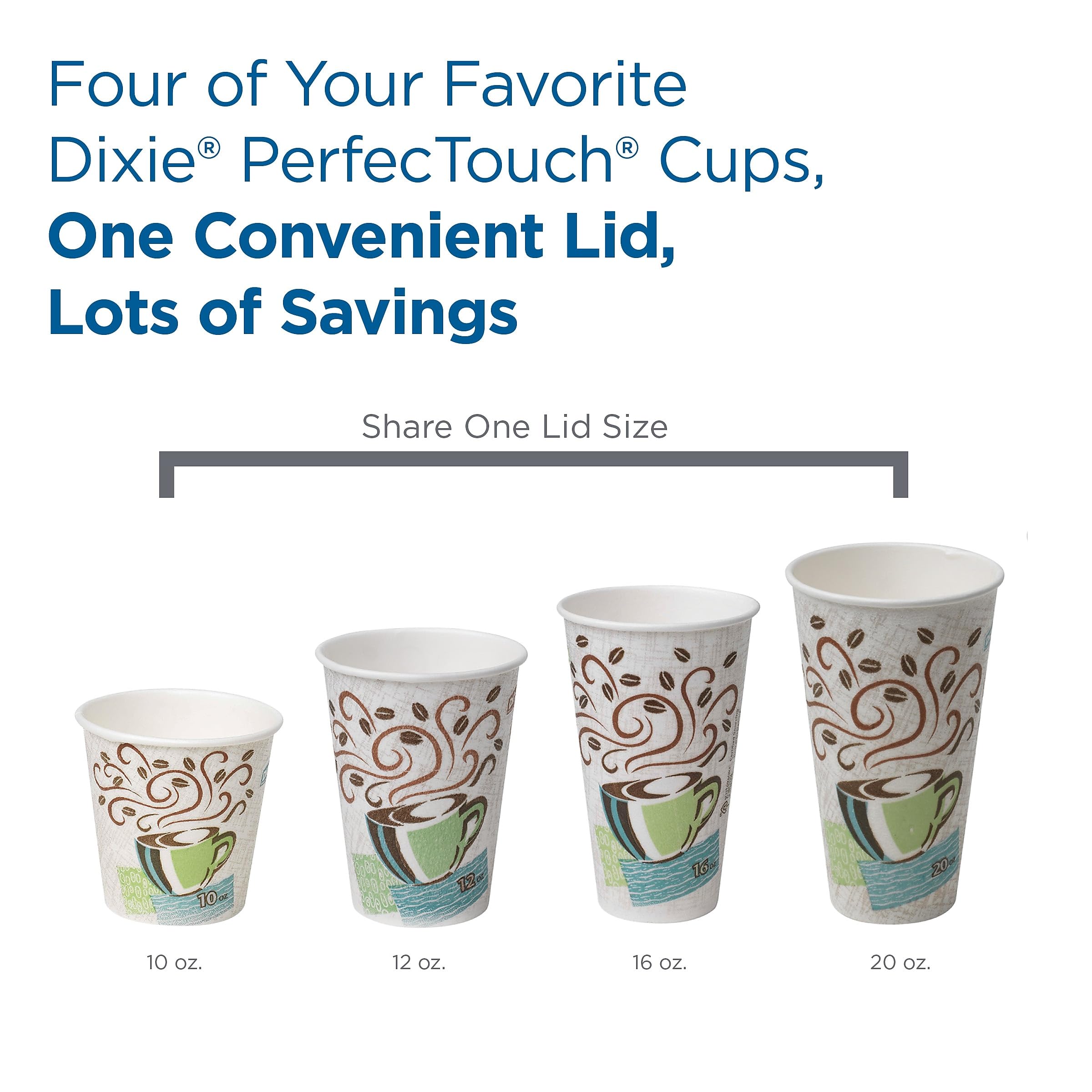 Georgia-Pacific Dxe5356Cd Dixie Hot Cups, Paper, 16Oz, Coffee Dreams Design, Pack Of 50