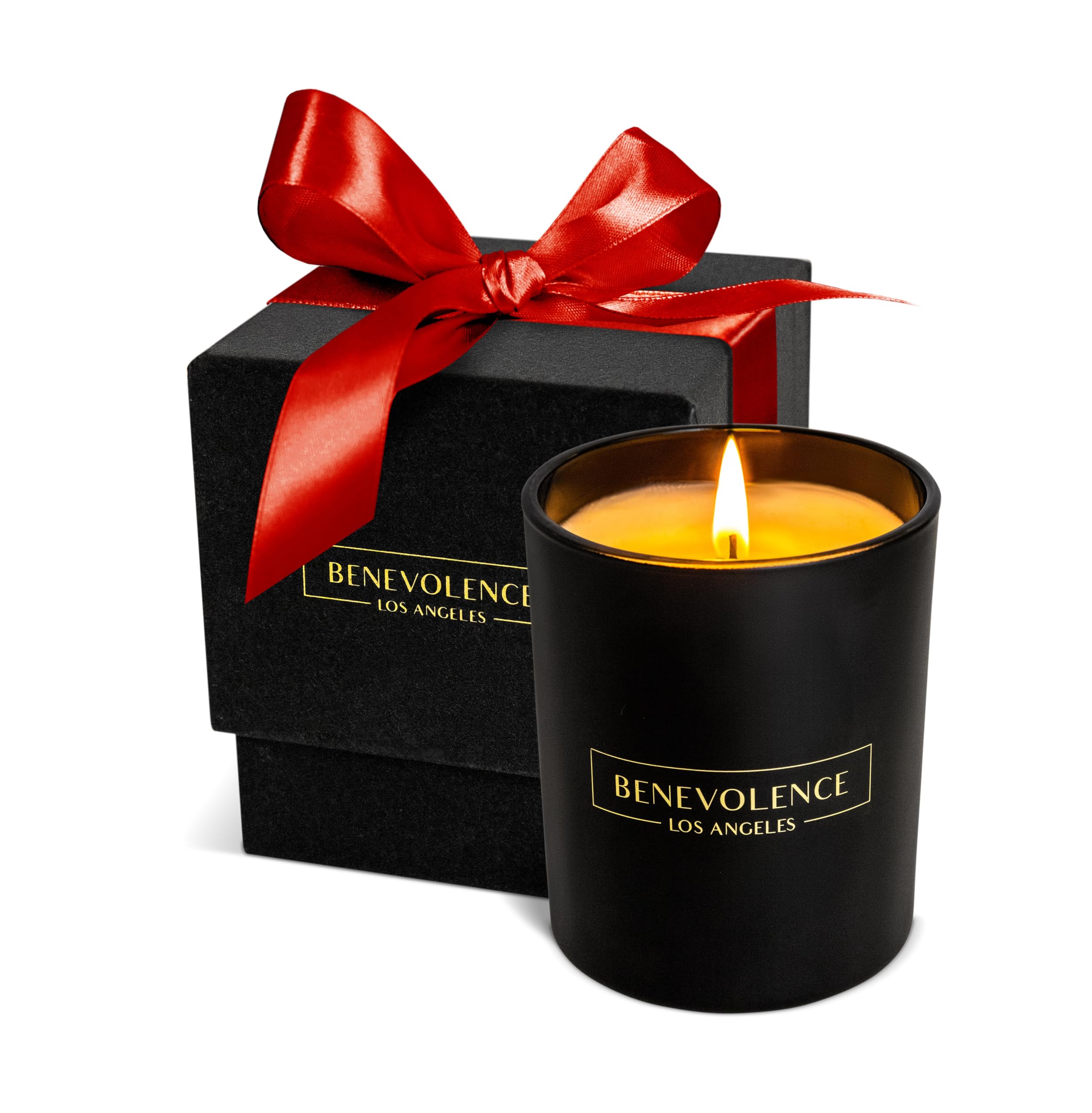 Benevolence Candles Rose & Sandalwood Scented Candle  8 oz Christmas Scented Candles for Home Scented  Natural Soy Candles for M