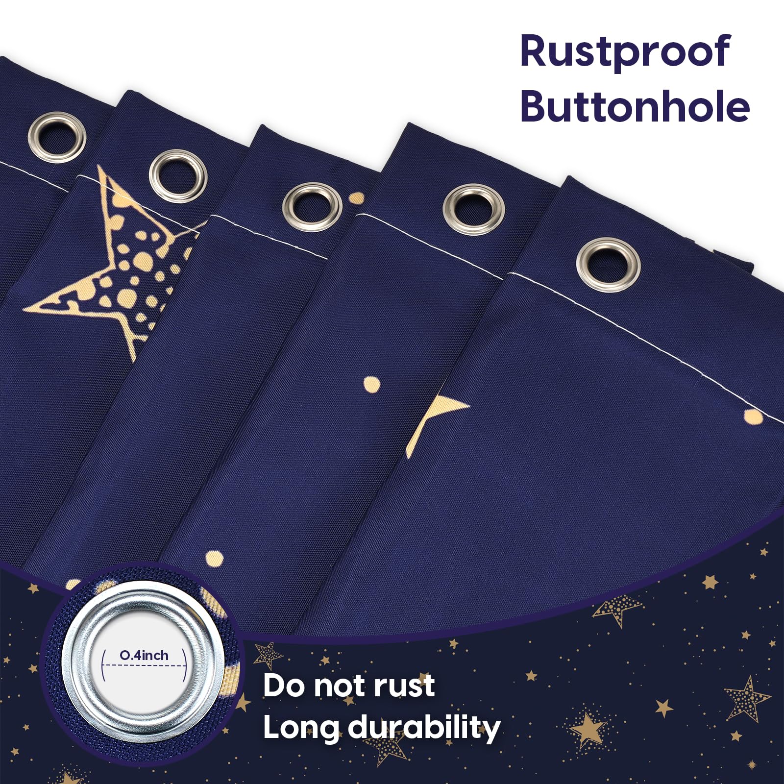 Amaredom Star Shower Curtain, Celestial Shower Curtain For Bathroom, Waterproof Fabric Shower Curtain Set, Bathroom Decoration W
