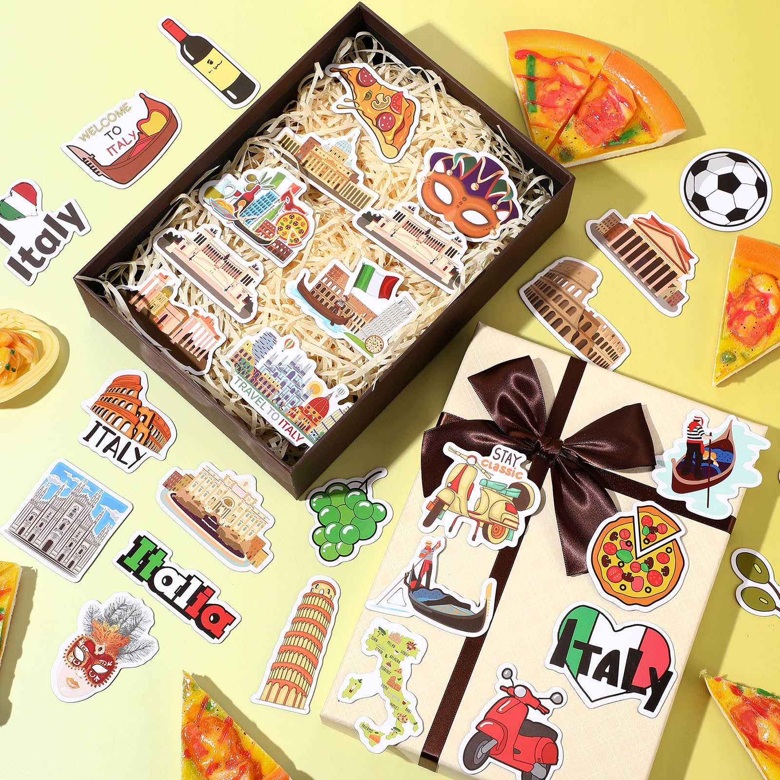 Konohan 30 Pcs Italy Souvenirs Gifts Italy Magnet for Refrigerator City Magnetic Refrigerator Stickers for Home Decoration