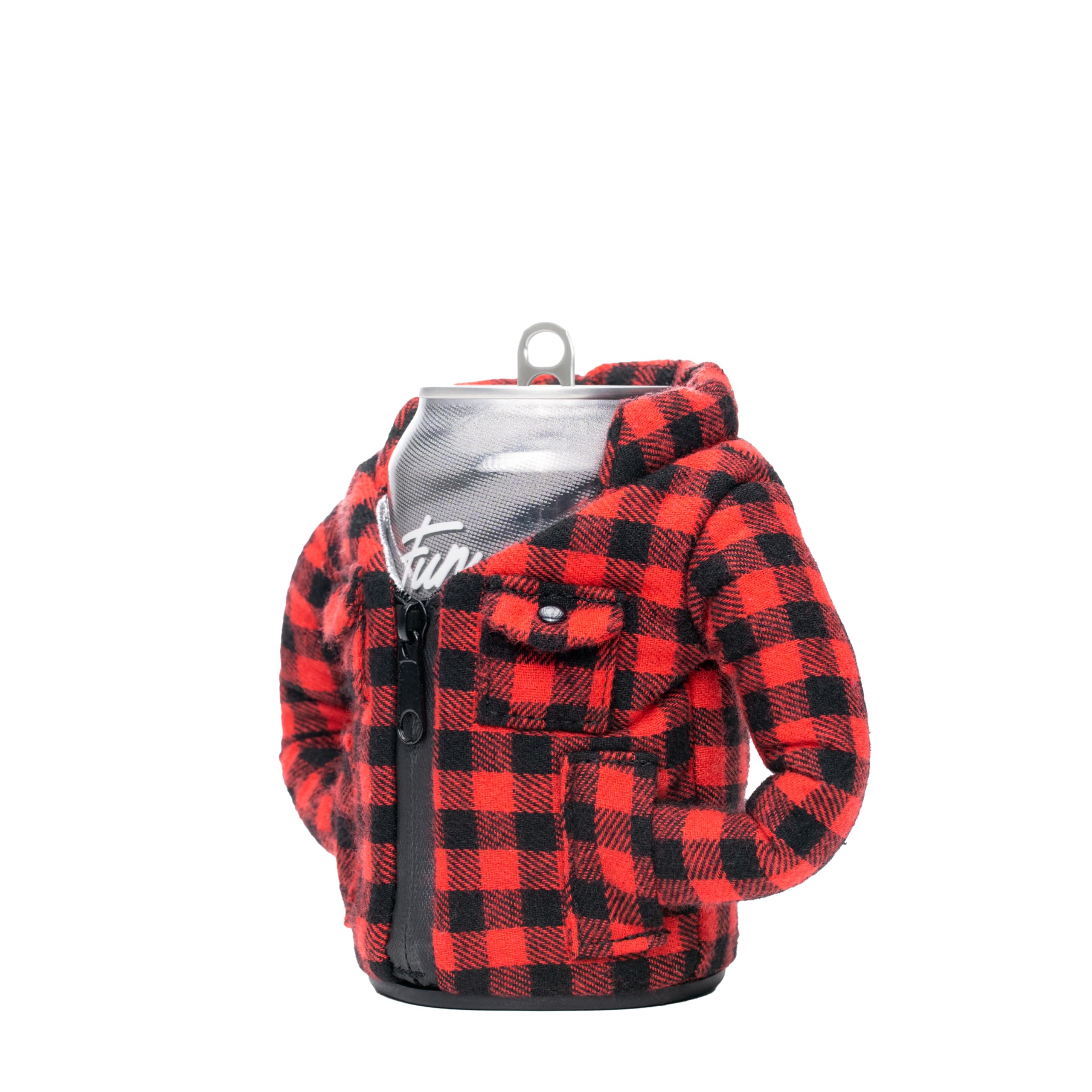 Puffin - The Lumber Jack Beverage Flannel, Insulated Can Cooler, Puffin Red