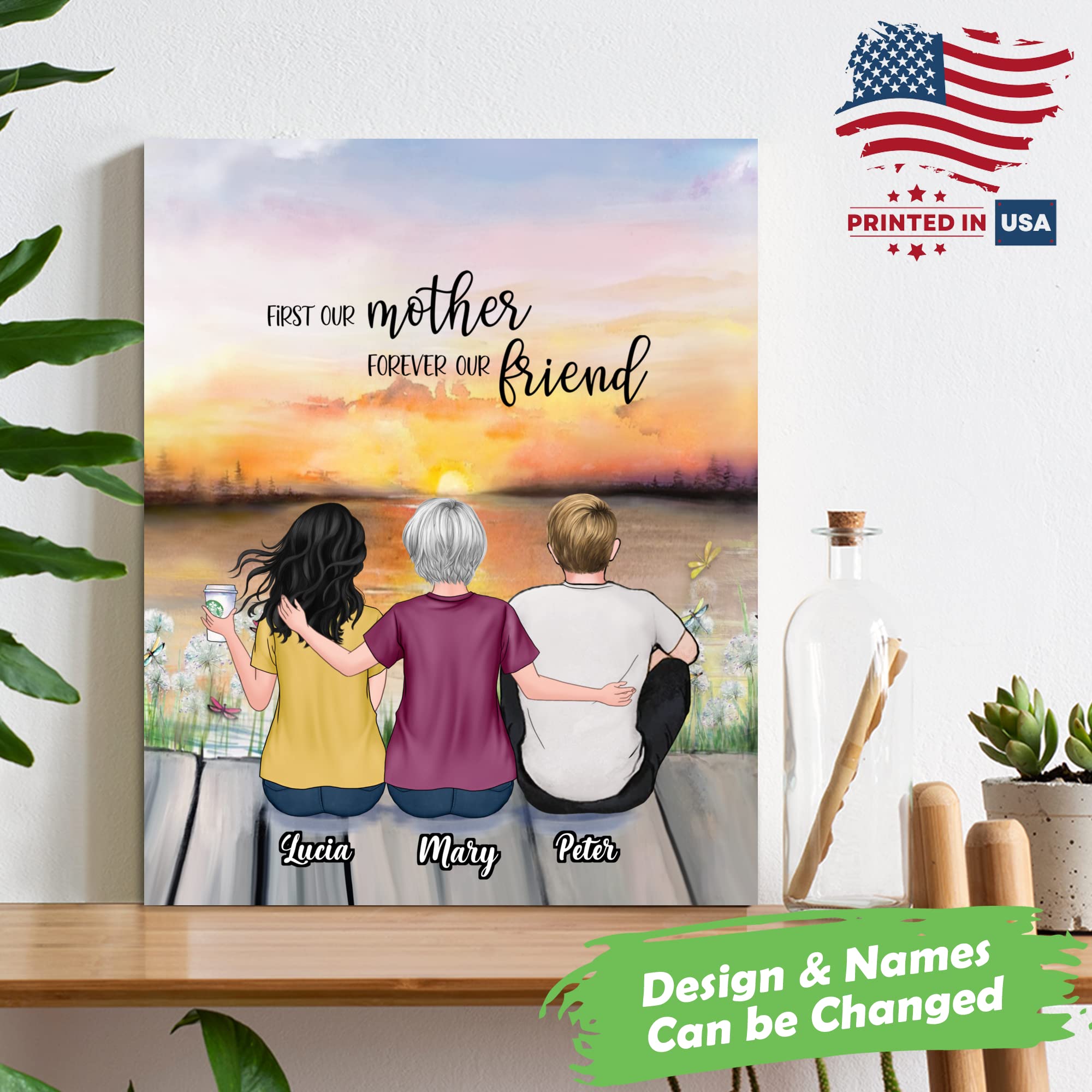 Gossby Custom Mom Wrapepd Canvas - Custom Gift For Mom From Daughter, Son With Design, Name - Mother Art Gift - Mothers Day, Chr