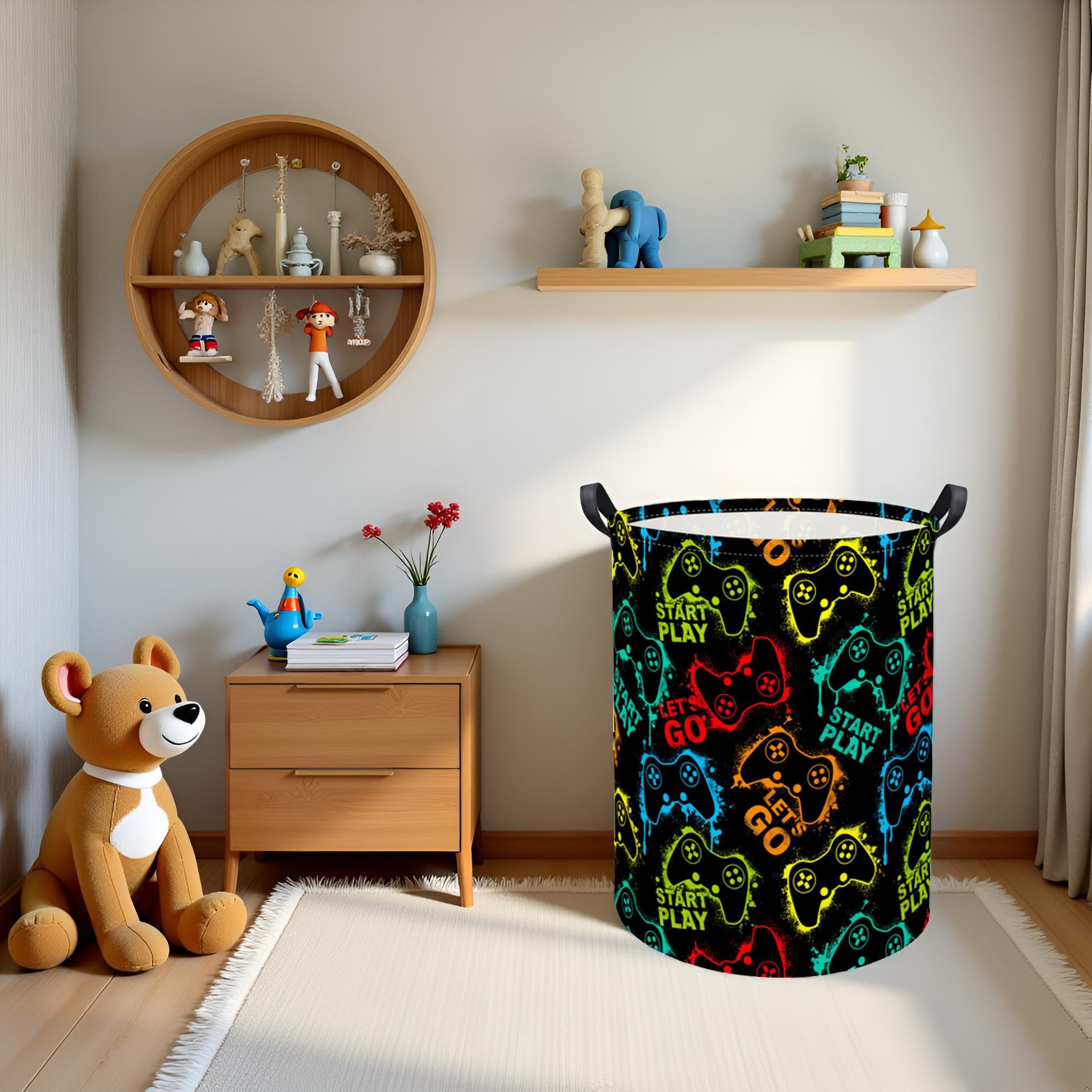 Tibaolover Kids Laundry Basket Baby Hamper Toy Storage Bin For Boys Room Decor Baby Nursery Hamper Gift Baskets For Bedroom Bath