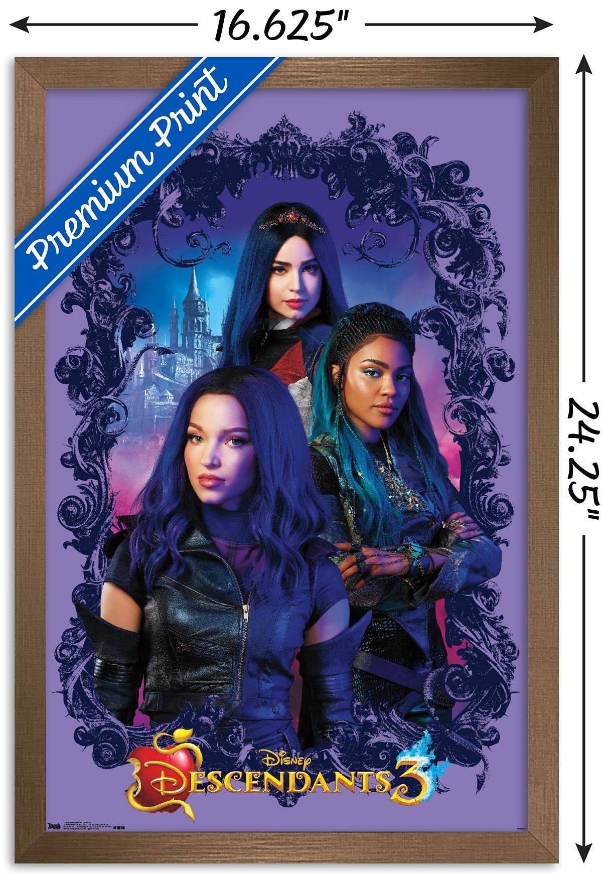 Trends International Disney Descendants 3 - Group Wall Poster, 14.725'' X 22.375'', Bronze Framed Version