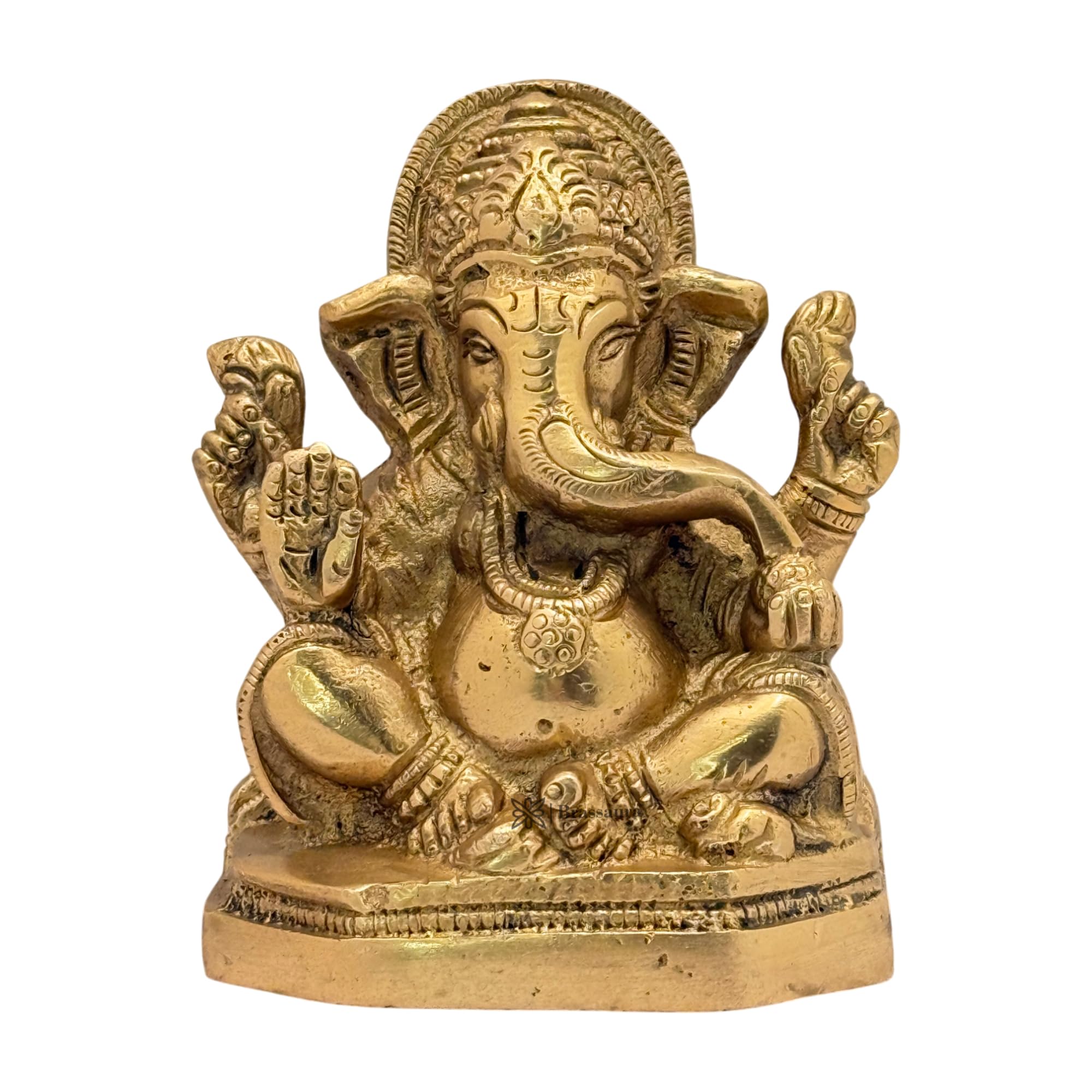 Brassaura Brass Ganesha Murti For Car And Home And Decor Brass Ganesh Bhagwan Statue For Pooja Room Ganesha Idols For Home Entra