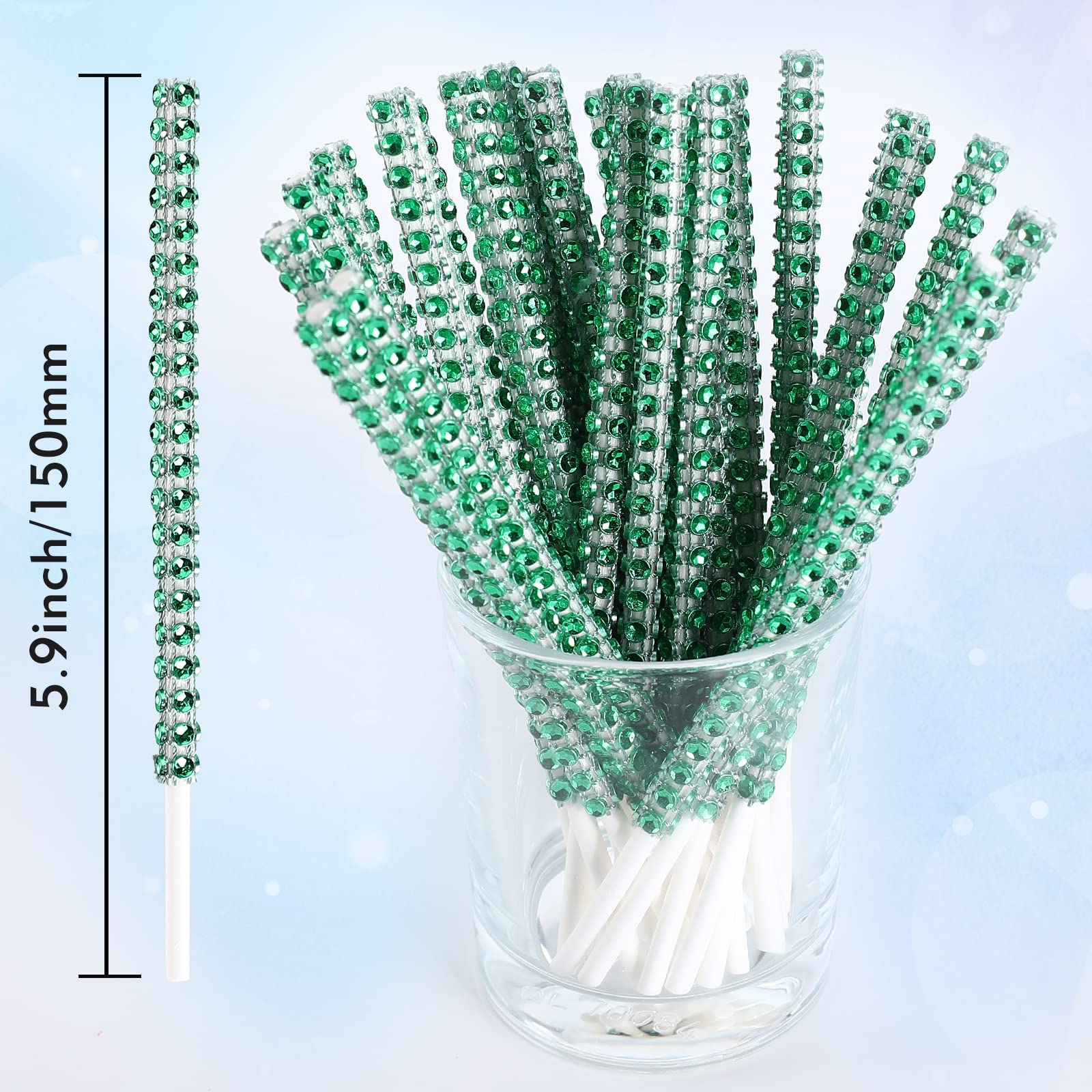 25 Pcs Bling Cake Pop Paper Sticks, Glitter Rhinestone Lollipop Treat Sucker Sticks, Diamond Wrap Candy Holder For Chocolate Fru