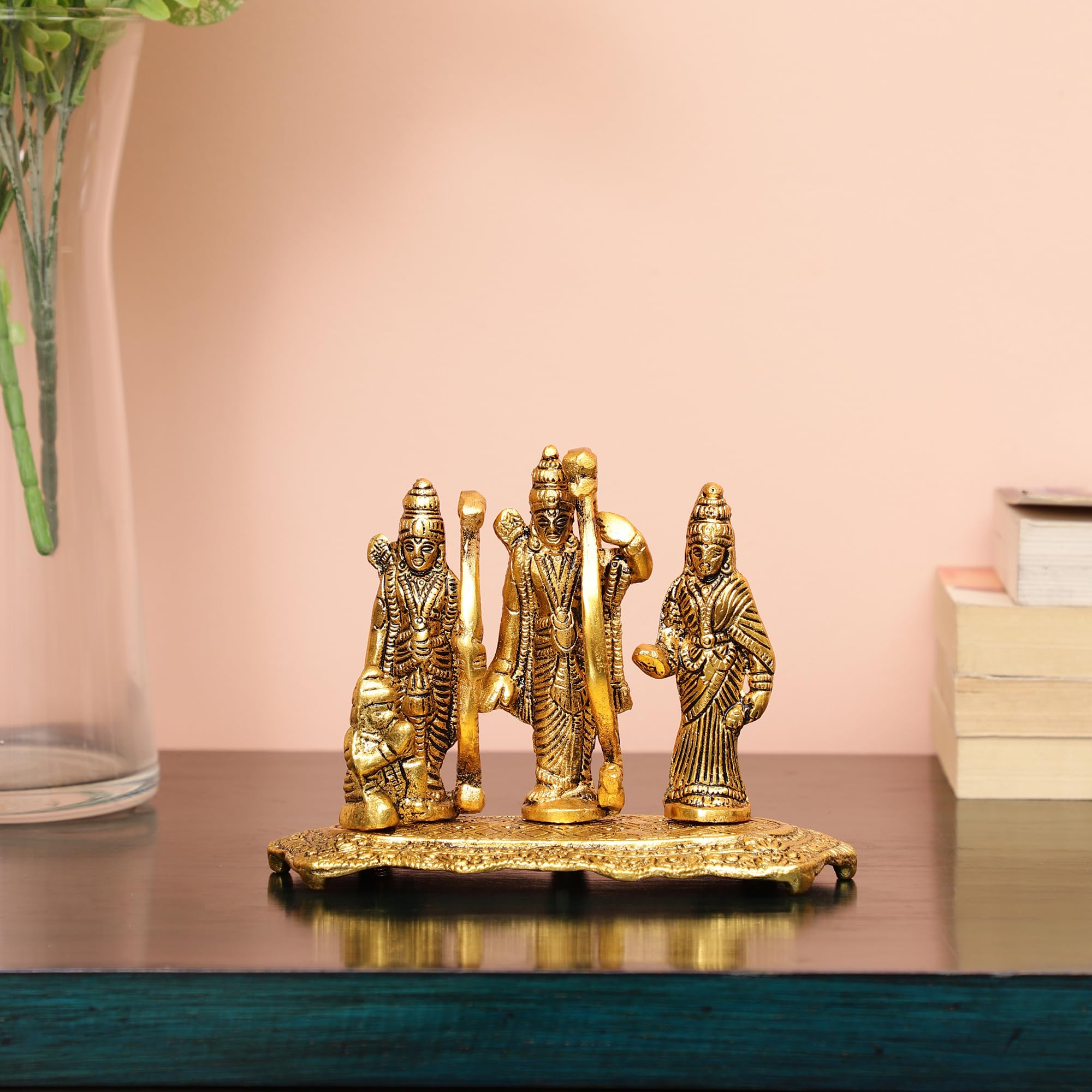 Purestory Lord Ram Darbar With Sita Laxman And Hanuman Ji Metal Statues,Lord Ram Sita Laxman Idol Statue For Home Temple,Office,