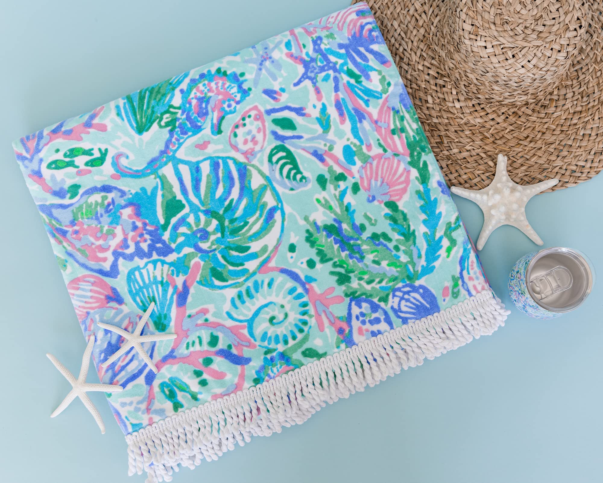 Lilly Pulitzer Oversized Pool/Beach Towel, 40 X 70, Large Terry Cloth Towel For Adults, Soleil It On Me