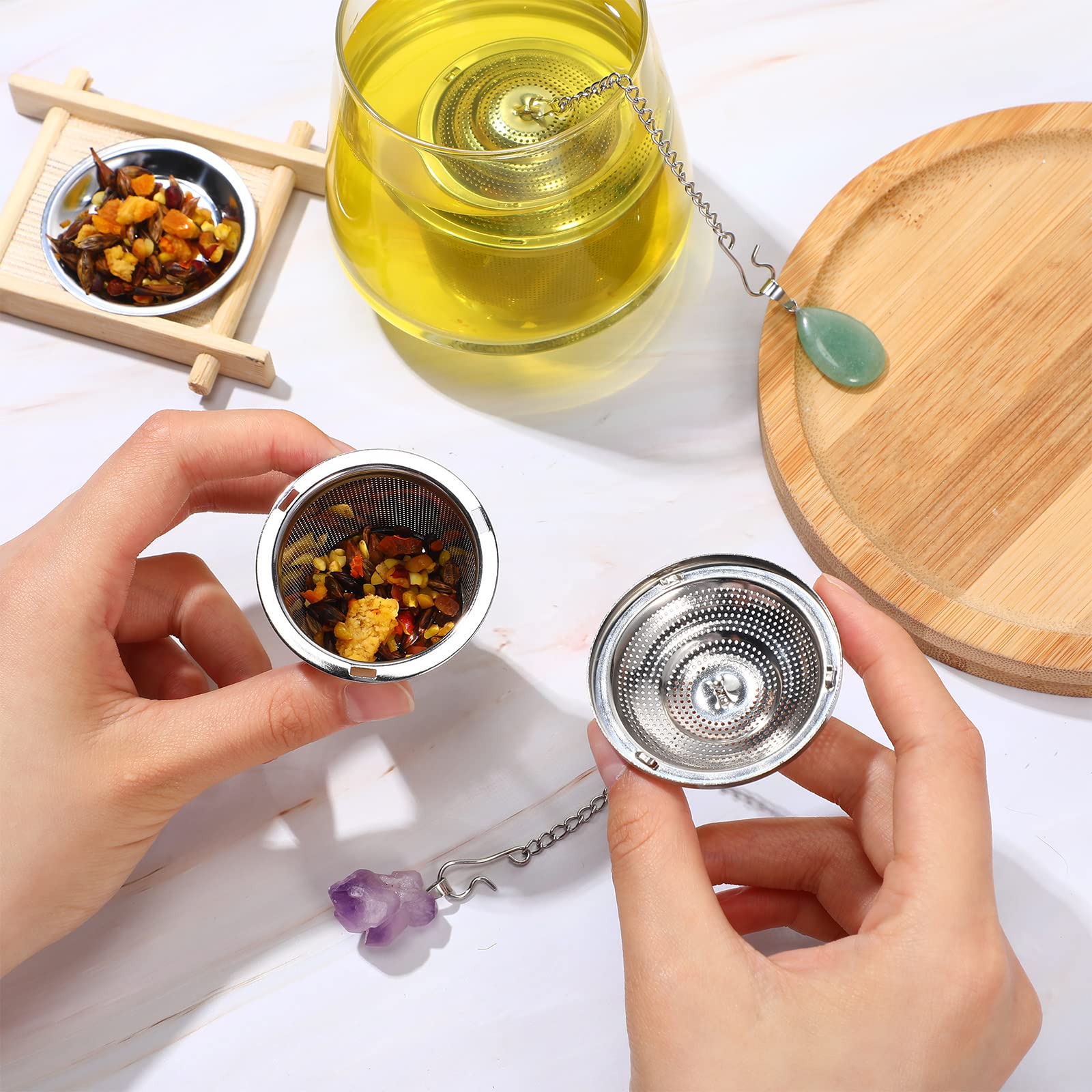 Tea Infusers For Loose Tea 6 Sets Loose Leaf Tea Steeper Tea Strainer Stainless Steel Tea Ball For Loose Tea Holder Tea Mesh Str