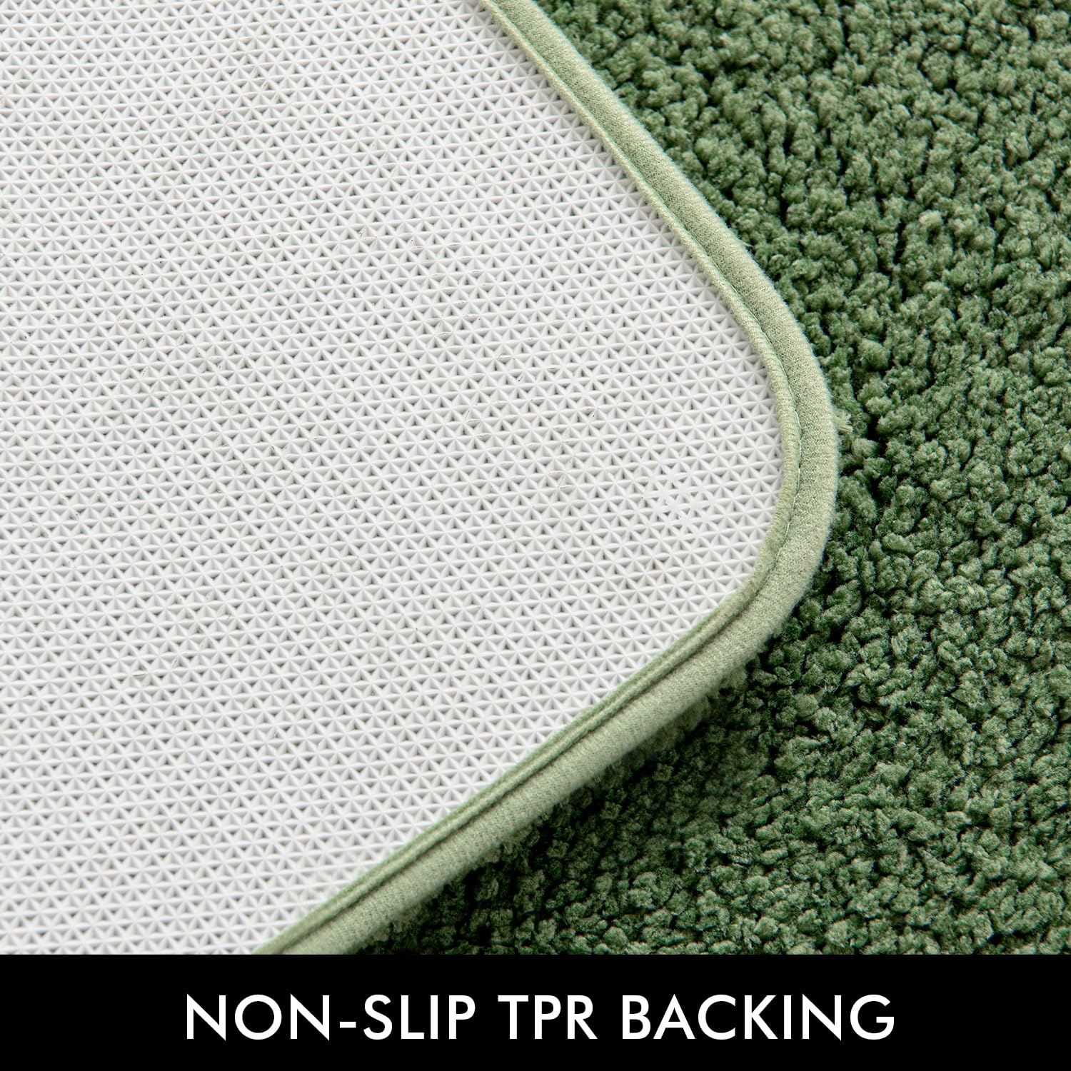 Miulee Moss Green Absorbent Bathroom Rugs, Soft Large Bath Mats Non-Slip And Quick-Drying For Bathroom Floor Bathtub Showers, Ma