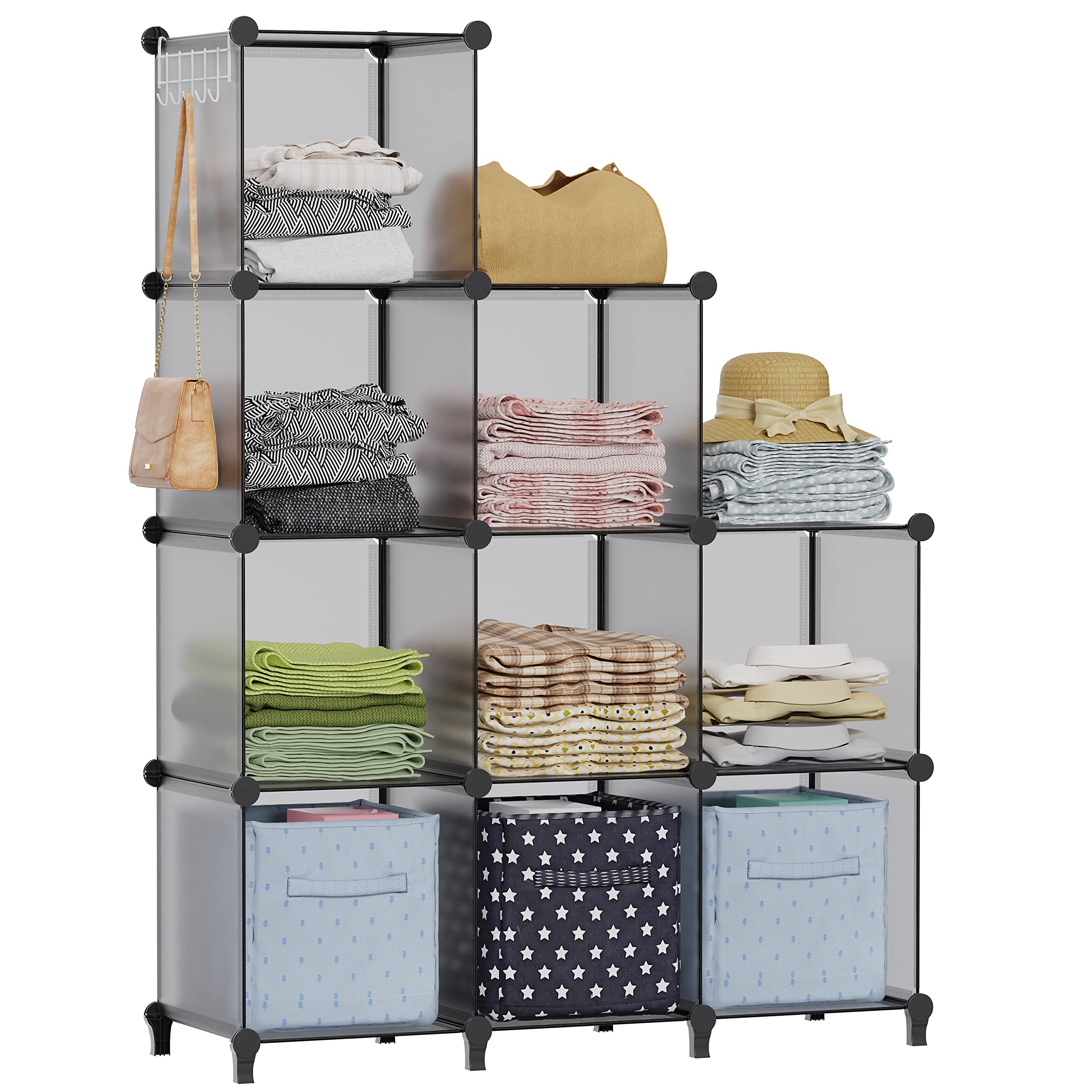 Homidec, 9-Cube Closet Organizers, Portable Storage Shelves For Clothes, Garment Racks, Closet, Wardrobe