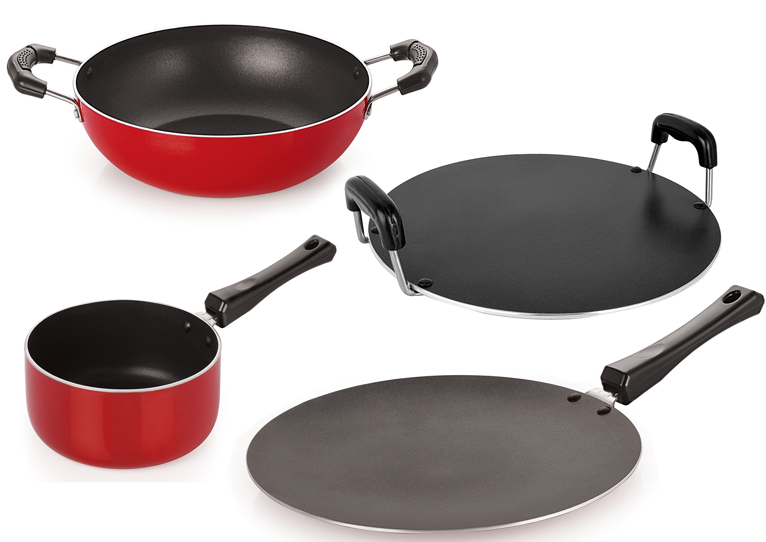Nirlon 2 Way NonStick Aluminium Cookware Utencil Set, 4 Piece