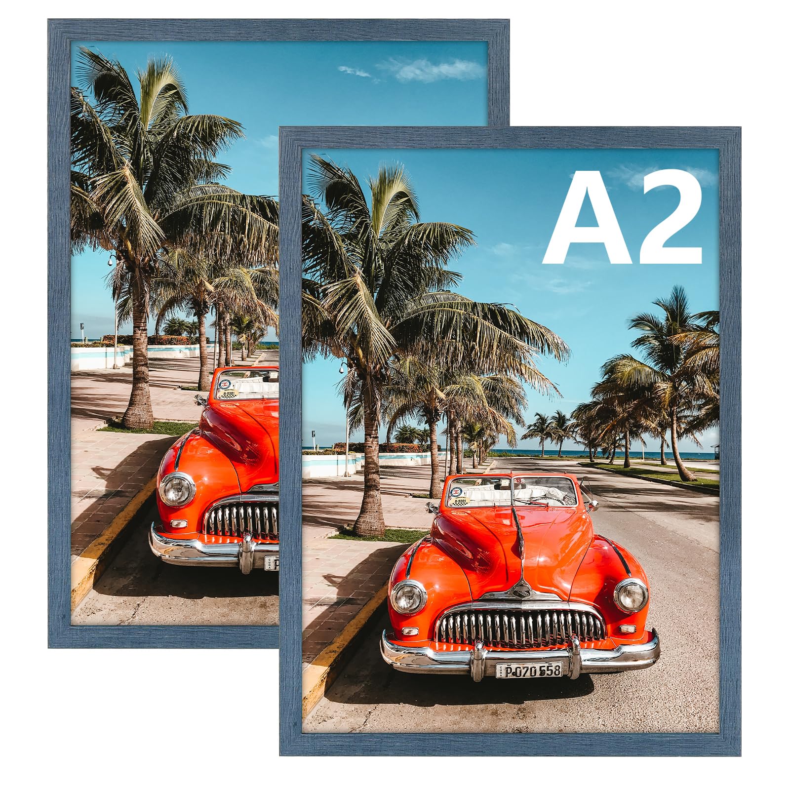 AUEAR, A2 Picture Frame Blue Set of 2, 16.5x23.4 Picture Frame Wall Mounted Horizontal And Vertical