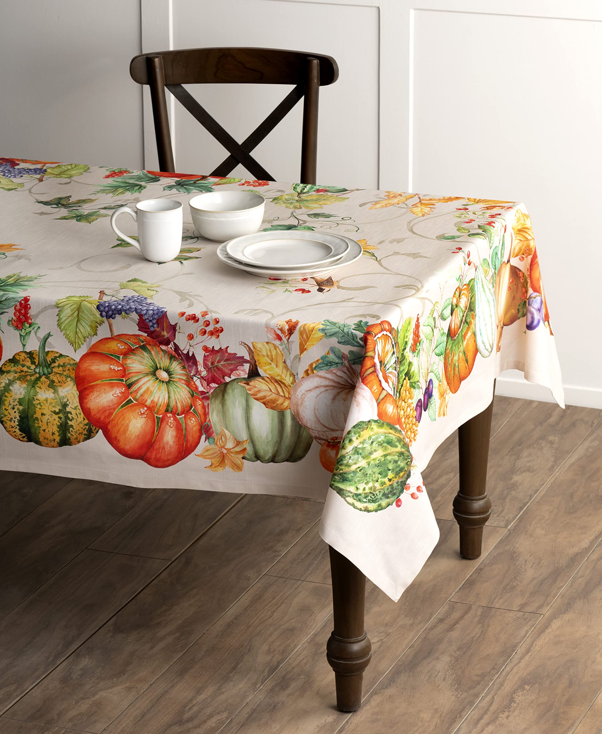 Maison D' Hermine Lumina 100% Cotton Tablecloth Kitchen Dining Table Cloth For Rectangle Tables Farmhouse Tabletop Cover For Par