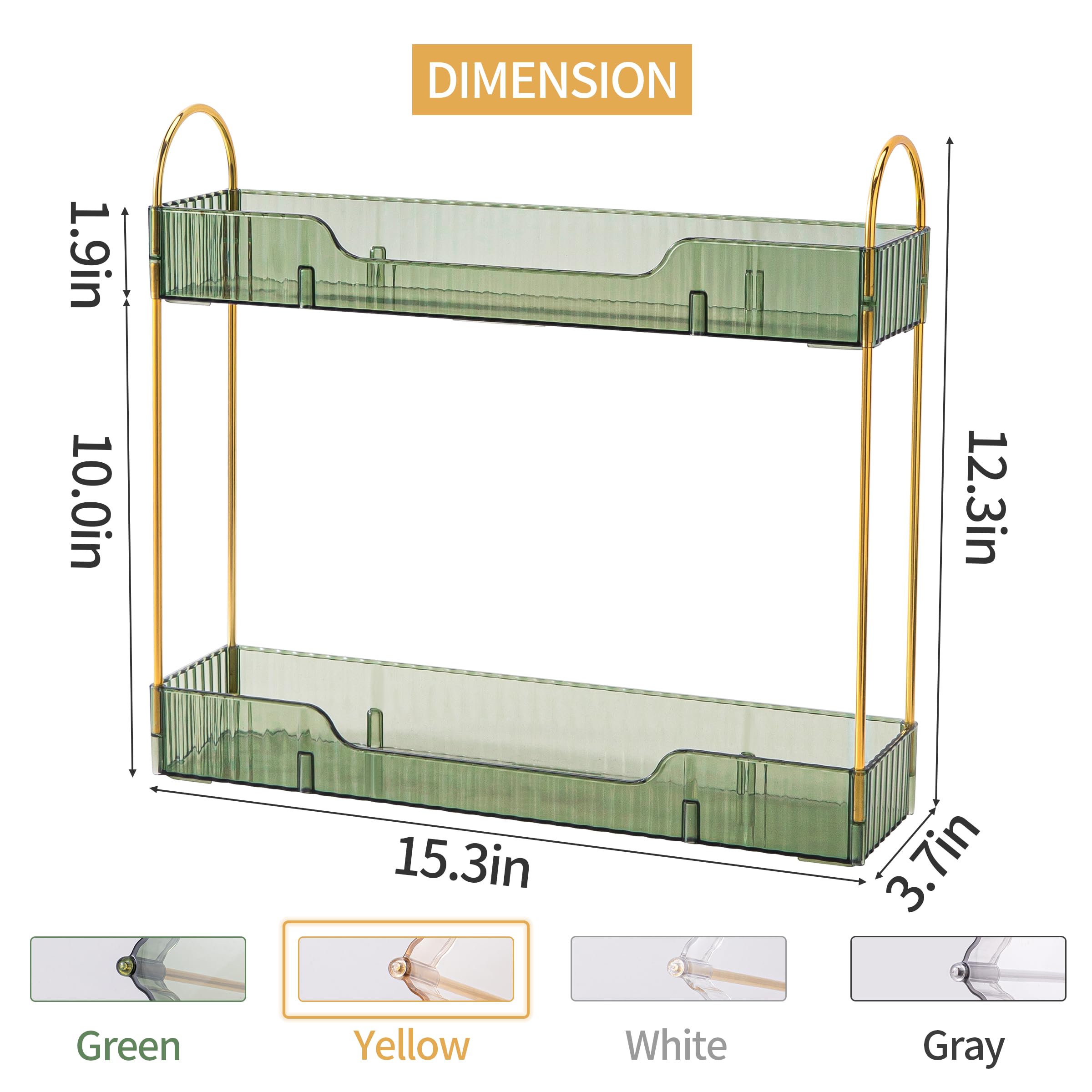 Ycia&Done 2 Tiers Narrow Vanity Makeup Organizer, Bathroom Organizer Countertop Slim, Perfume Holder Skincare Storage Cosmetic S