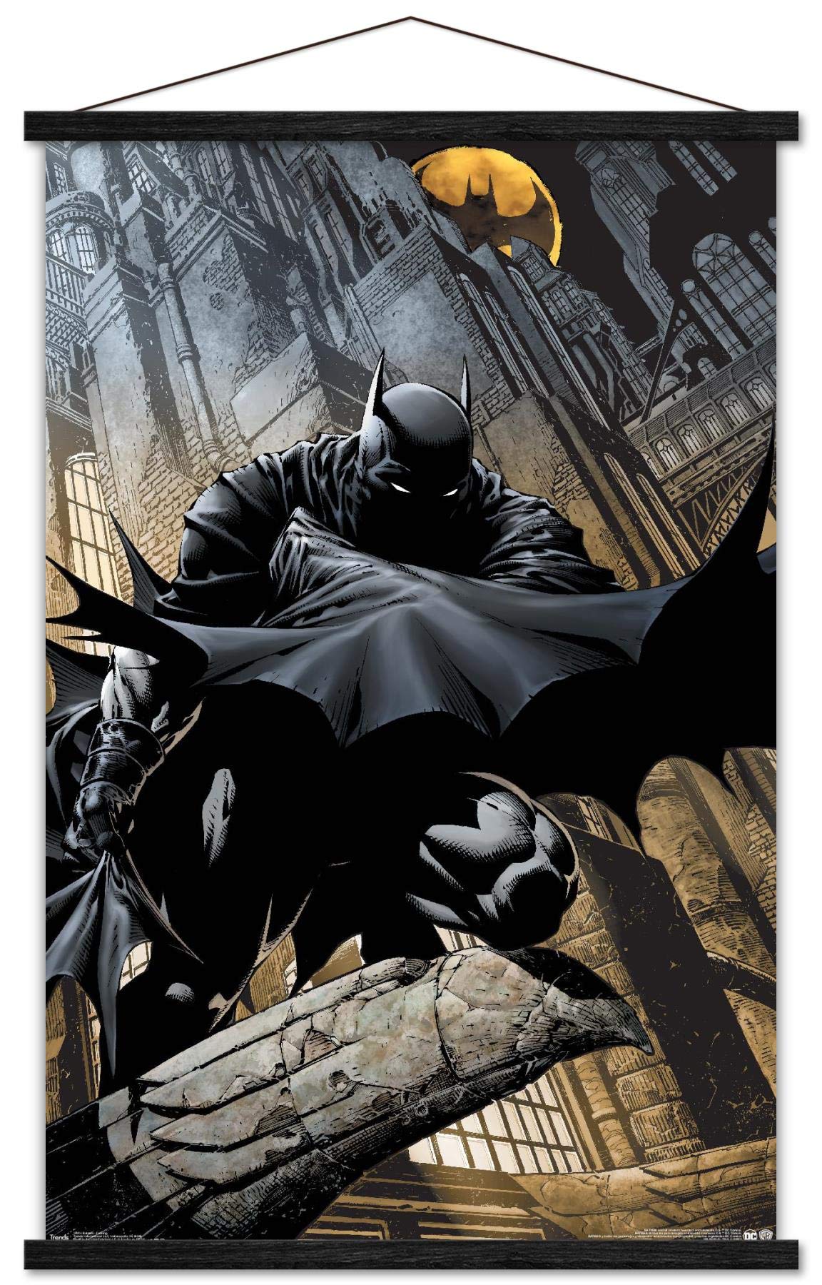 Trends International Dc Comics - Batman - Lurking Wall Poster, 22.375'' X 34'', Premium Print And Black Hanger Bundle