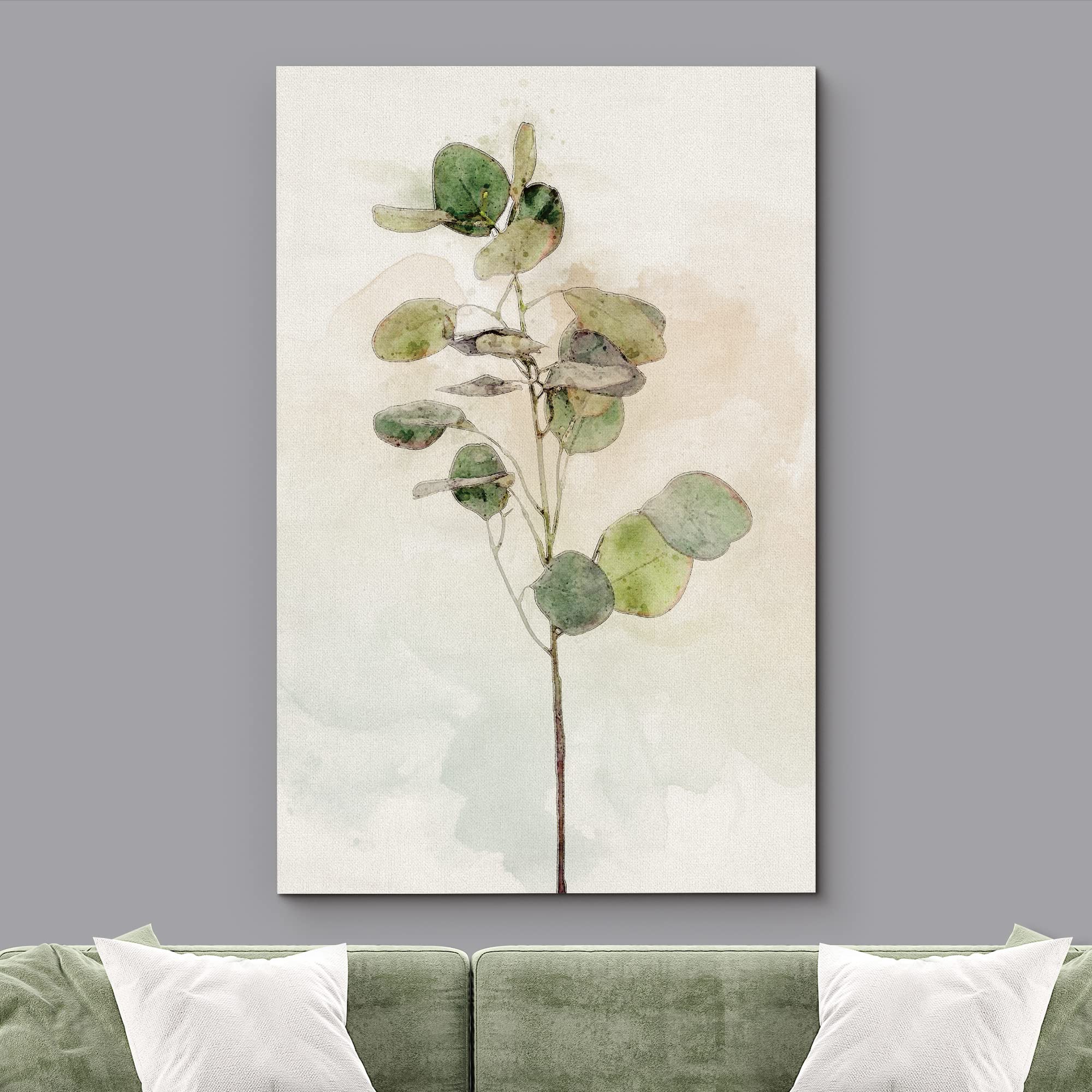 Wall26 Canvas Print Wall Art Pastel Watercolor Light & Dark Forest Plant Floral Botanical Illustrations Modern Art Rustic Chic R