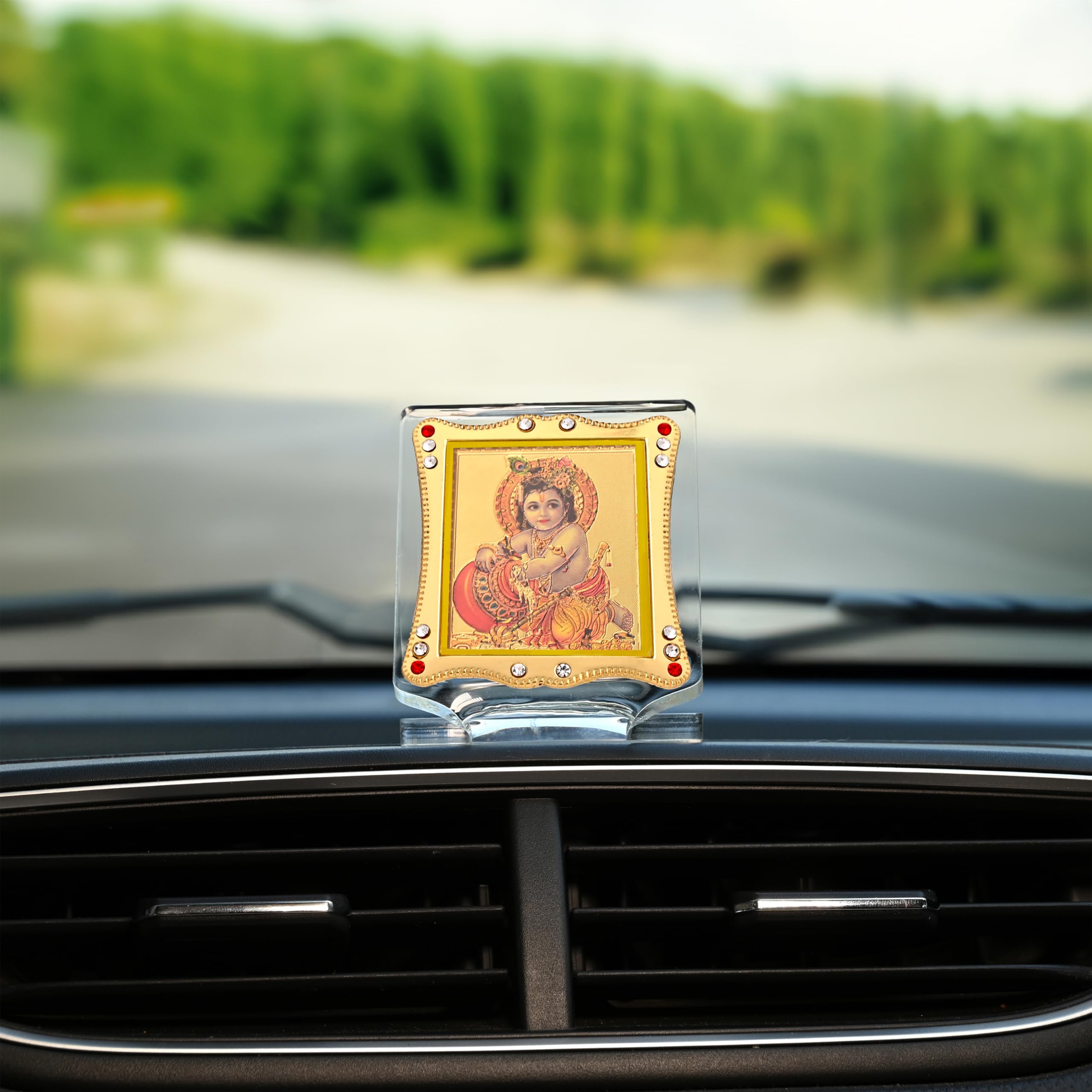Shoppersduniya Laddu Gopal Little Krishna Idol for Car Dashboard Showpiece Office Home Dcor
