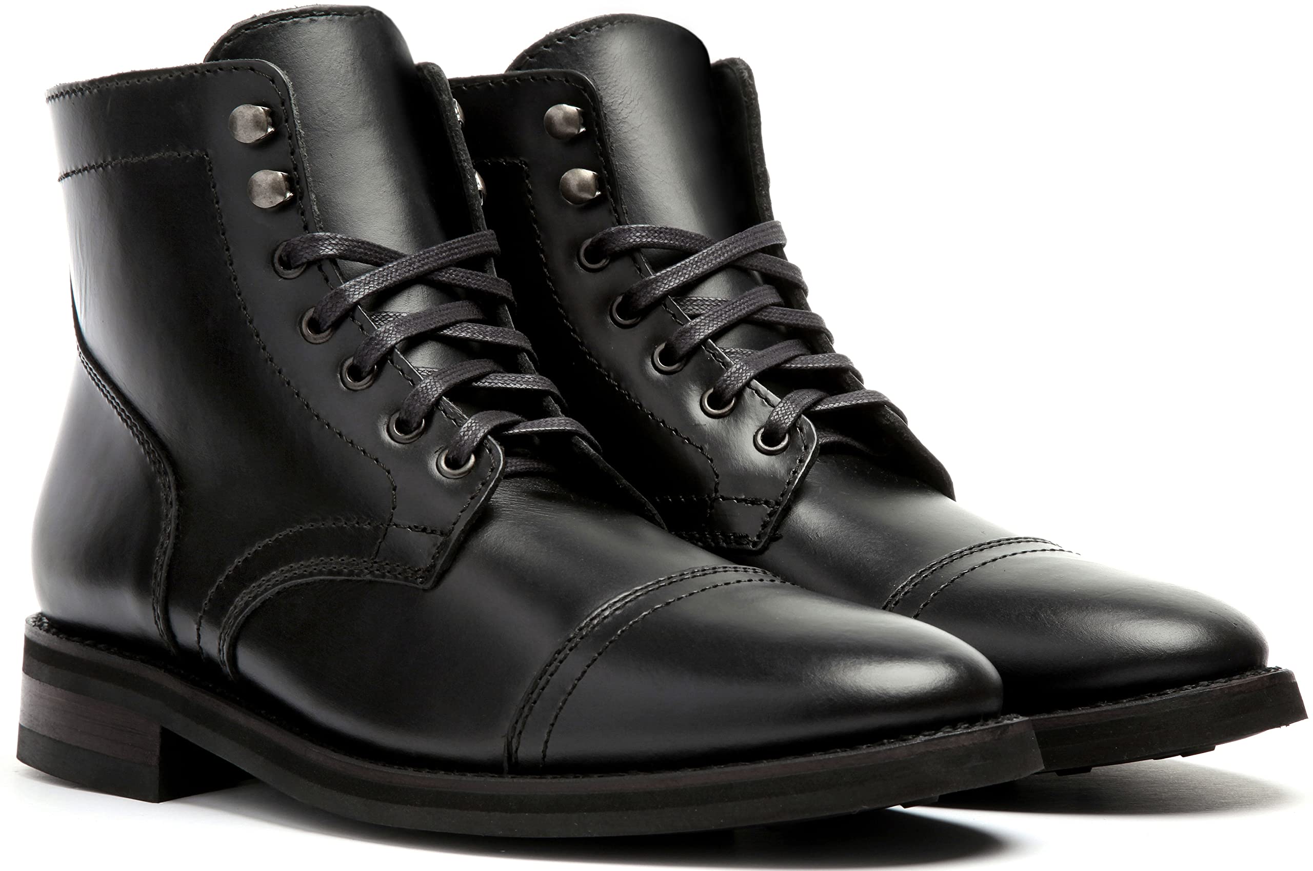 Thursday Boot Company Menas Captain Cap Toe Leather Boots, Black, 10
