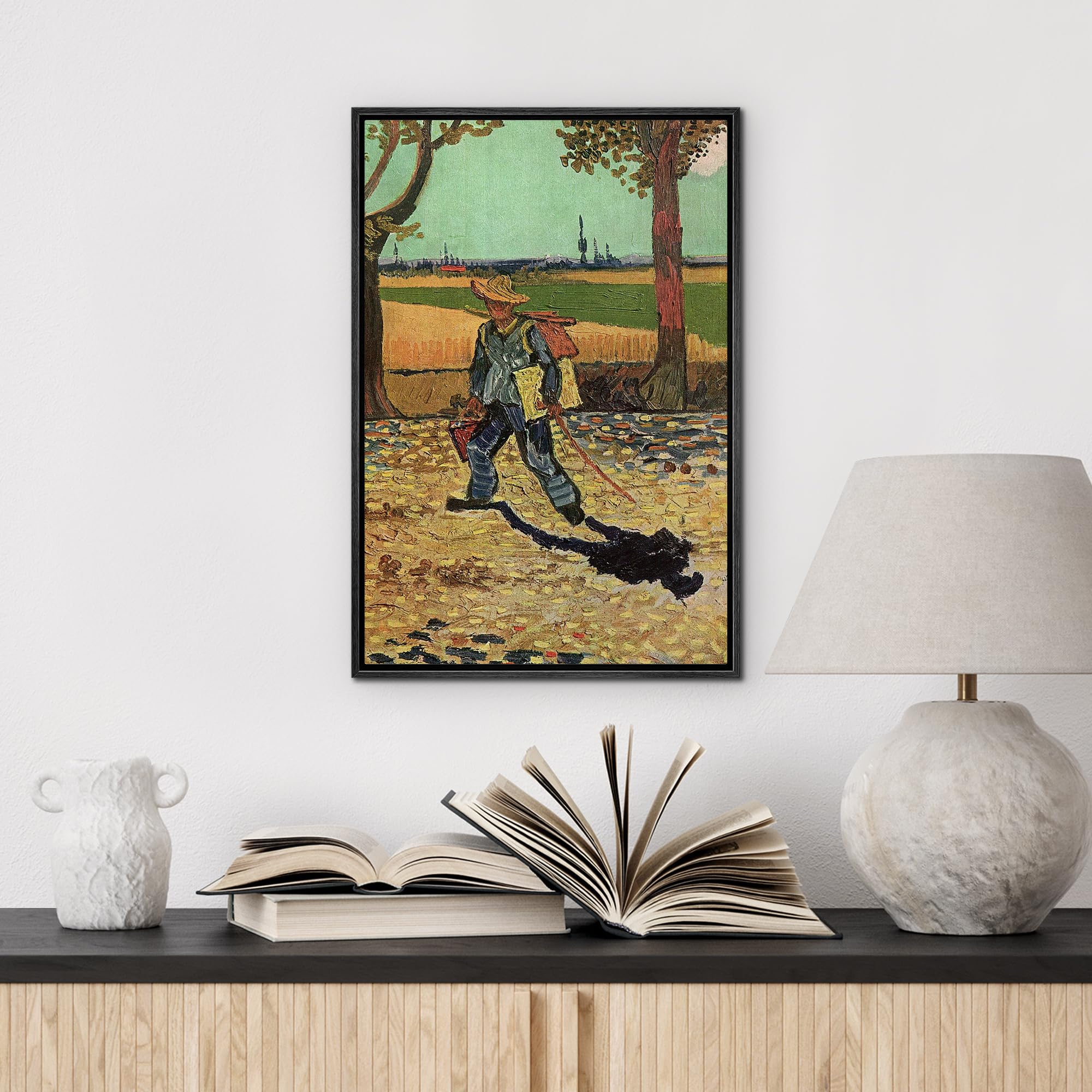 Wall26 Framed Canvas Print Wall Art Self Portrait Tarascon Road By Vincent Van Gogh Classic Historic Illustrations Fine Art Deco