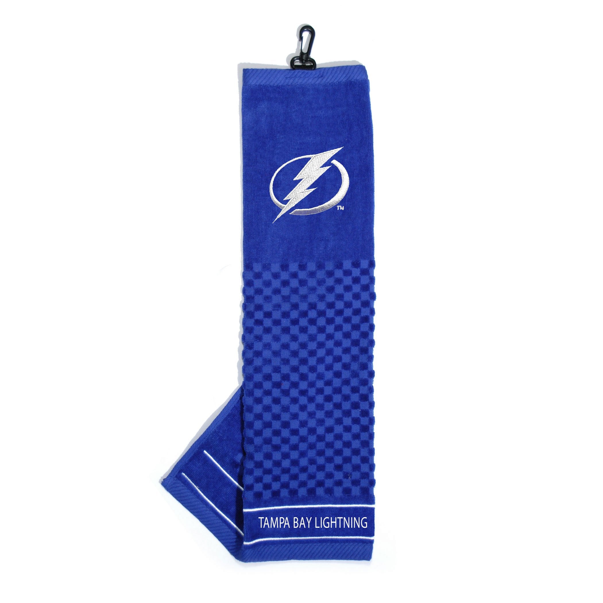 Team Golf Nhl Tampa Bay Lightning Embroidered Golf Towel Embroidered Golf Towel, Checkered Scrubber Design, Embroidered Logo