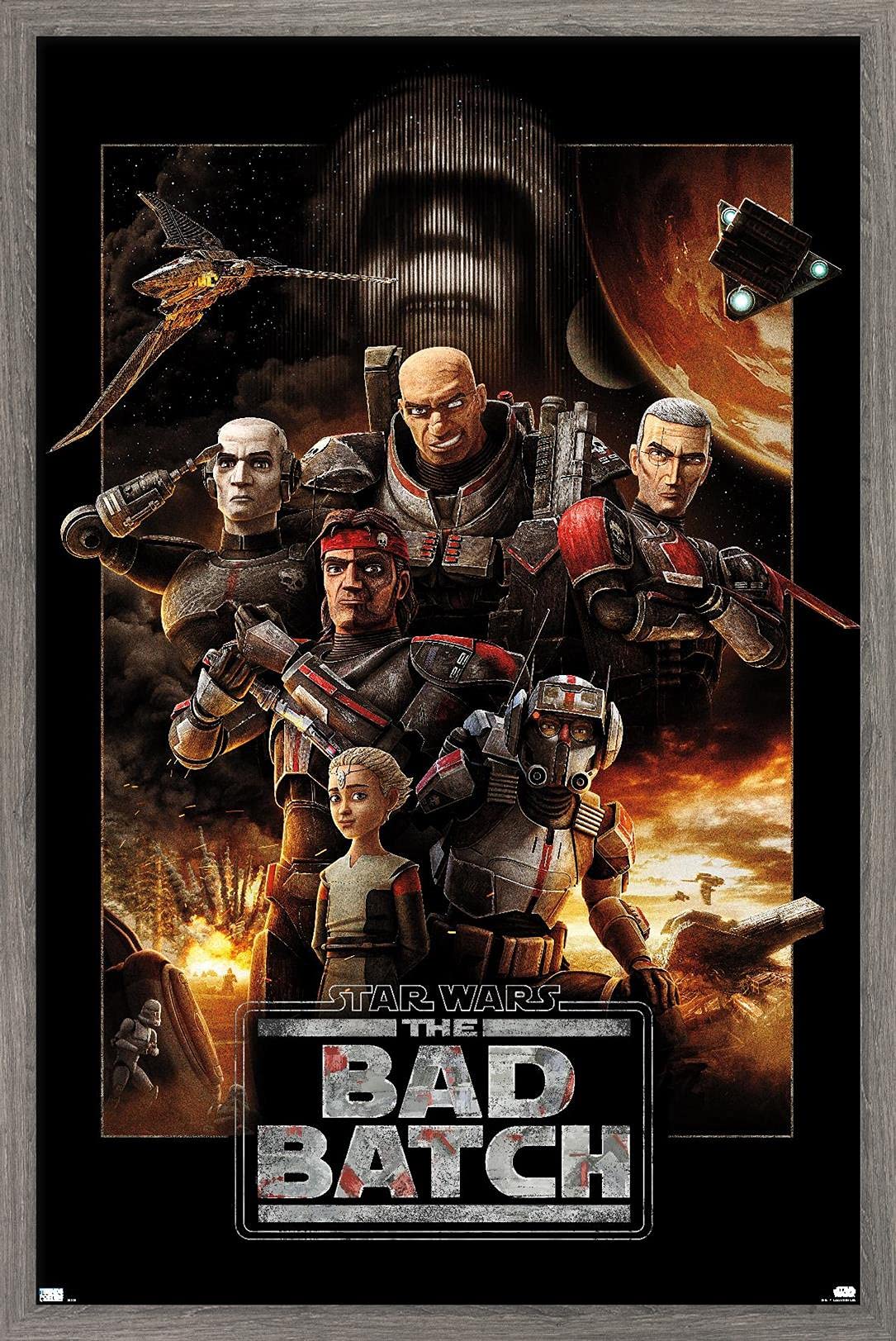 Trends International Star Wars: The Bad Batch-One Sheet Wall Poster, 14.725'' X 22.375'', Barnwood Framed Version