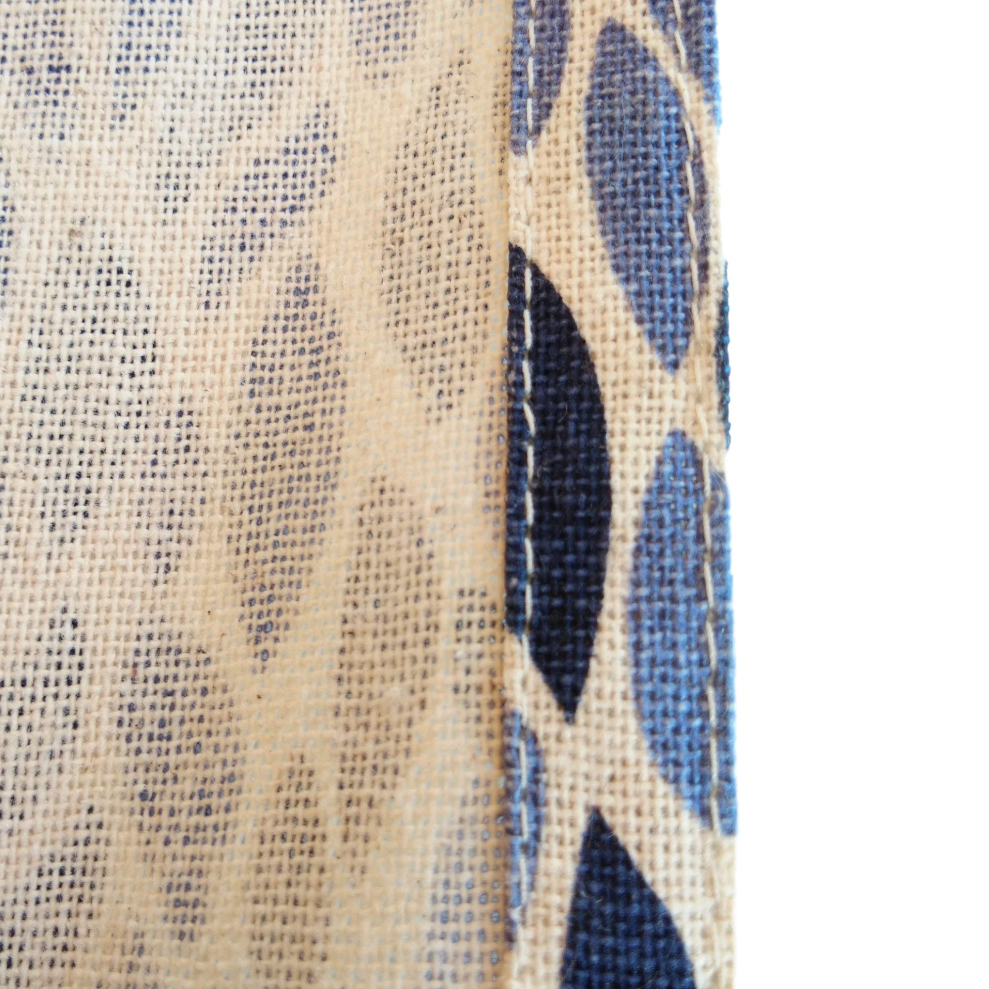 Cushystore Leave Garden Grains Table Runner Farmhouse Cottage Rustic Theme 100% Cotton Navy Blue, 13 X 36 Inch