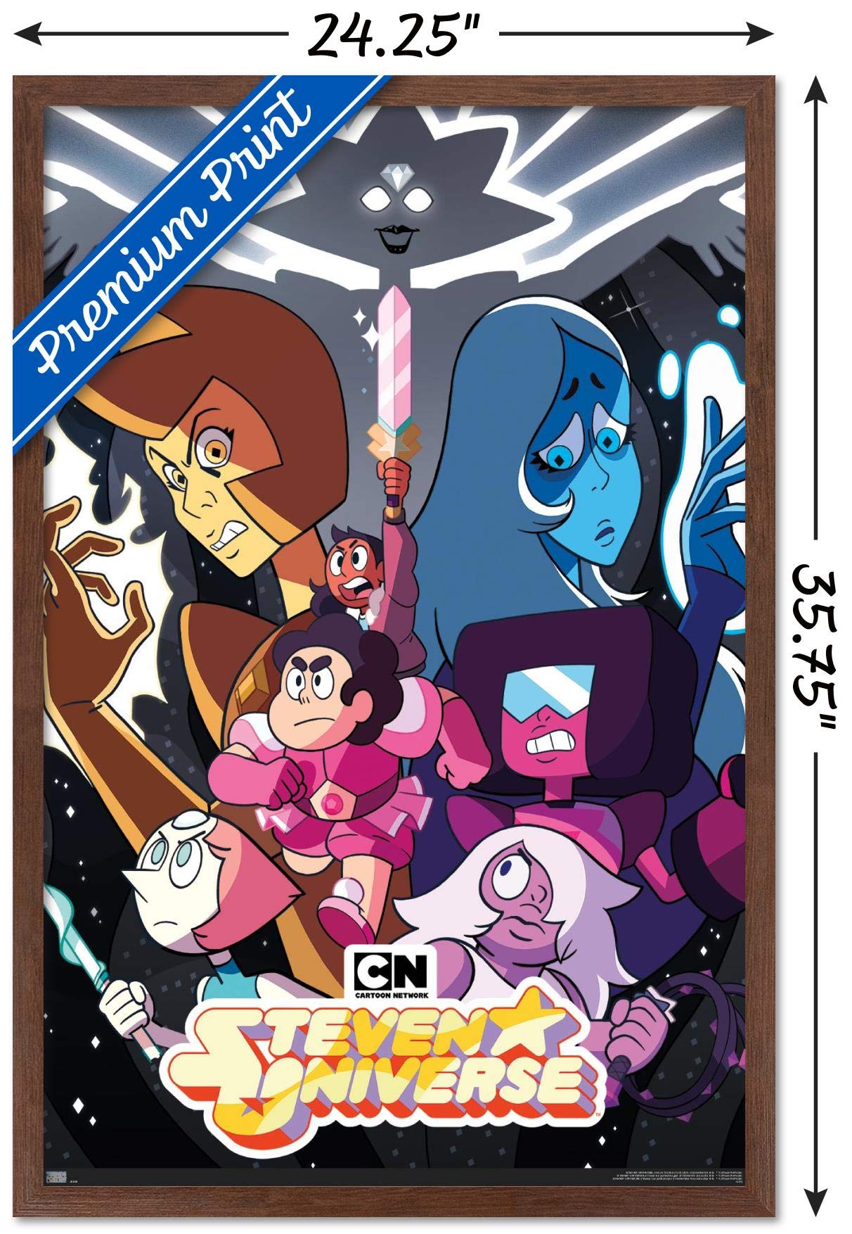 Trends International Steven Universe - One Sheet Wall Poster, 22.37'' X 34.00'', Mahogany Framed Version