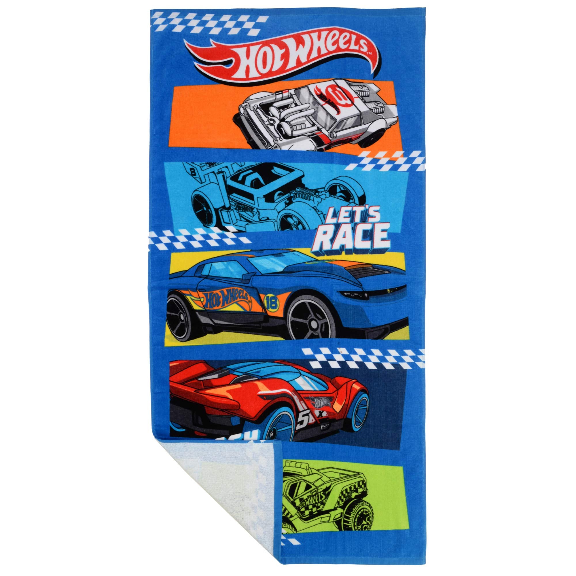 Franco Kids Super Soft Cotton Bath/Pool/Beach Towel  58 In x 28 In  Hot Wheels