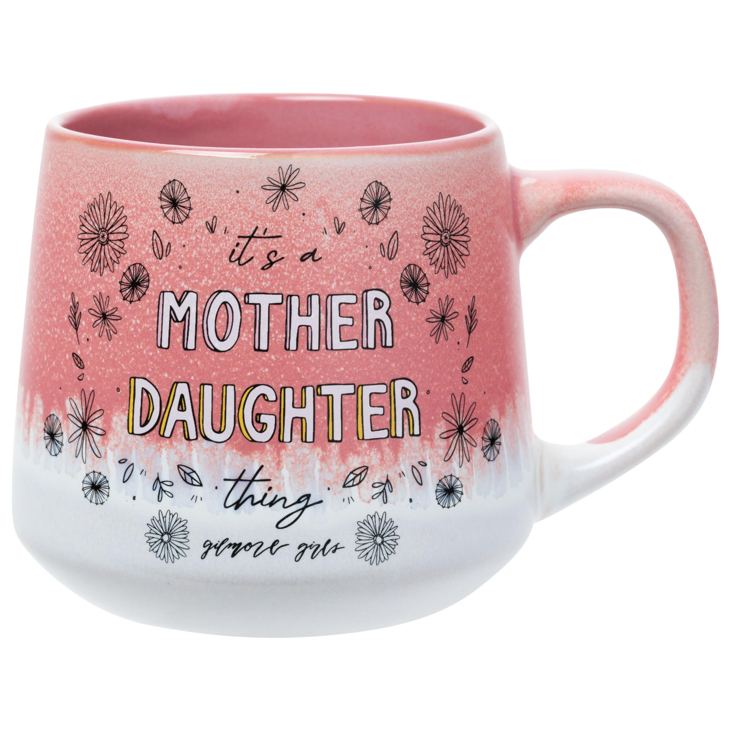 Silver Buffalo Gilmore Girls Mother Daughter Thing Reactive Glaze 18oz Tapered Pottery Mug