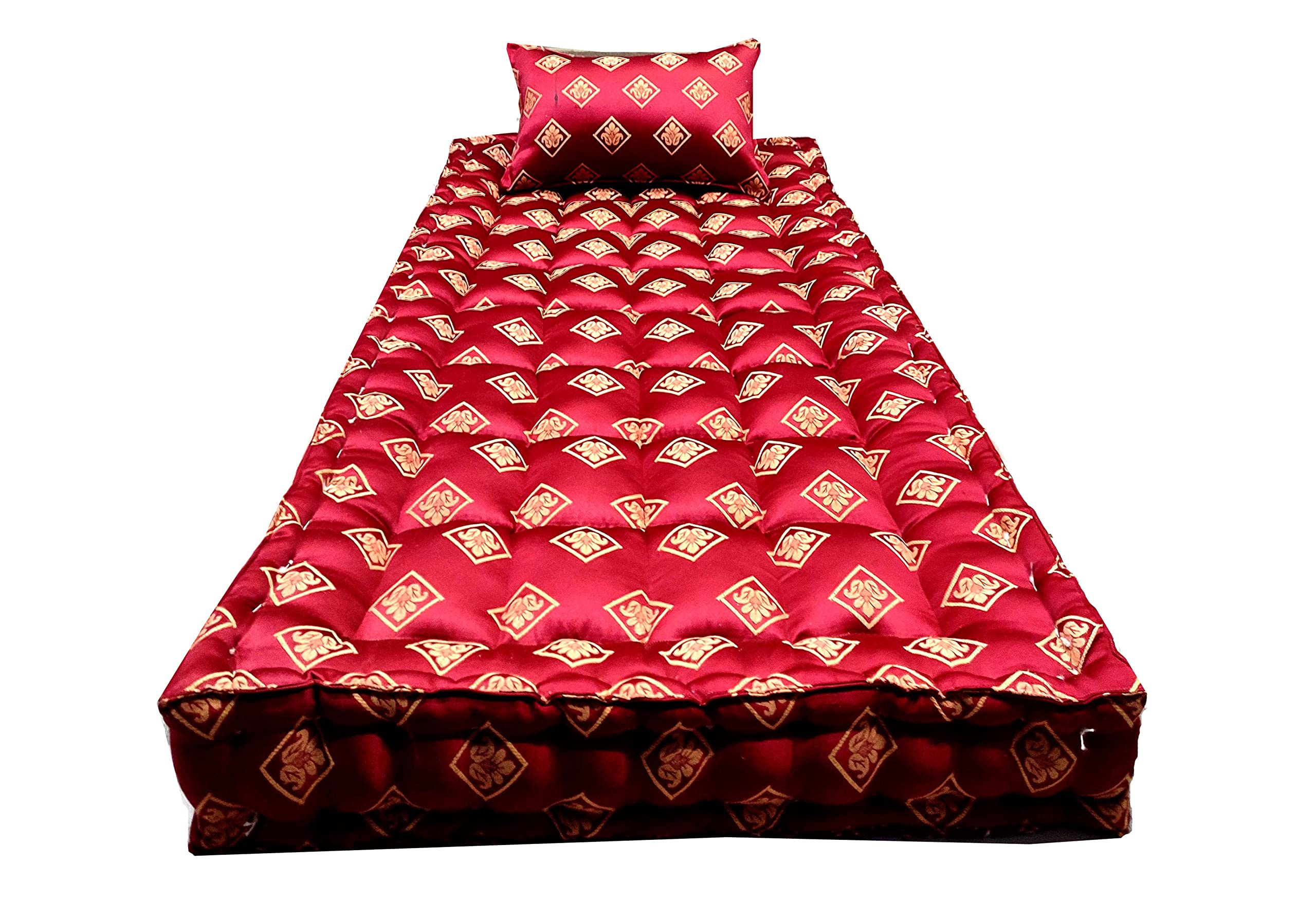 Ozone Mattress Organic Kapok Silk Cotton Ilavam Panju Single Cot Bed Mattress, 6.25 x 3 ft / 75 x 36 x 6 inch, Multicolour