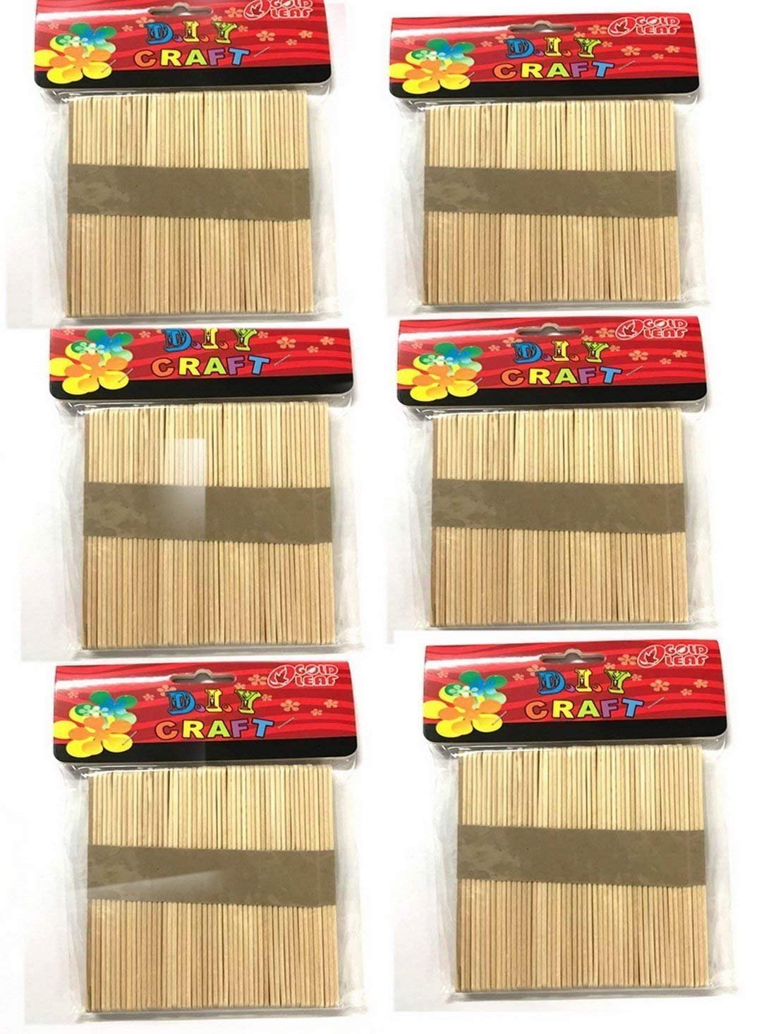 Red Rock Wooden Ice Cream Popsicle Sticks (Multicolour)  Set Of 200 Pieces