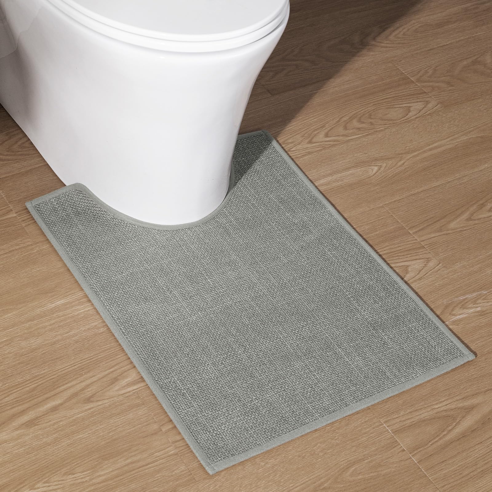 Chakme Bathroom Rugs Mat U-Shaped 24X17, Ultra Thin Non Slip Bath Mat Small Quick Dry Absorbent Bath Mat For Bathroom Floor, (Da