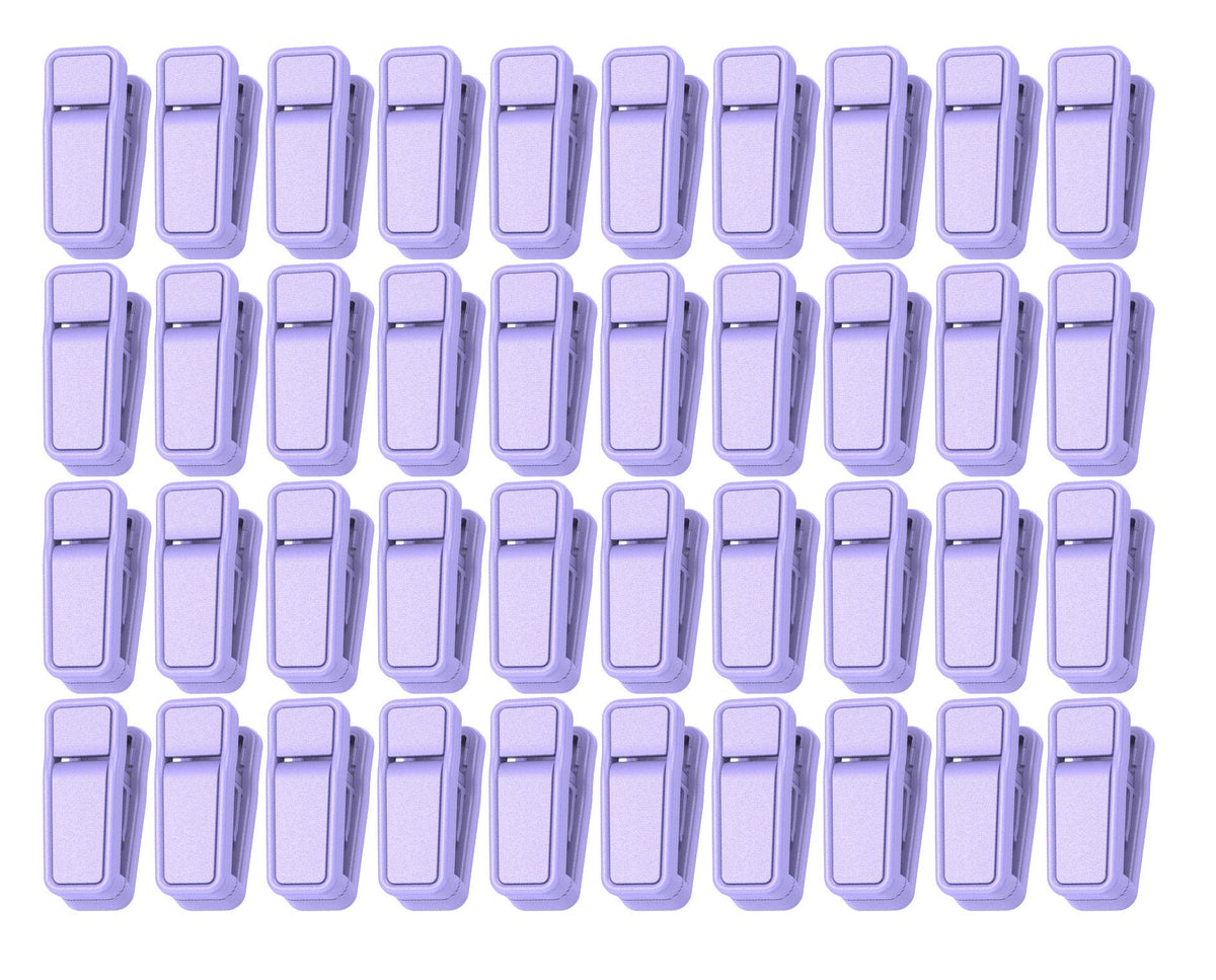 Kiseer Plastic Baby Hanger Clips, 40 Pcs Slim-Line Finger Clips Set Clothes Hanger Velvet Hanger (Purple)