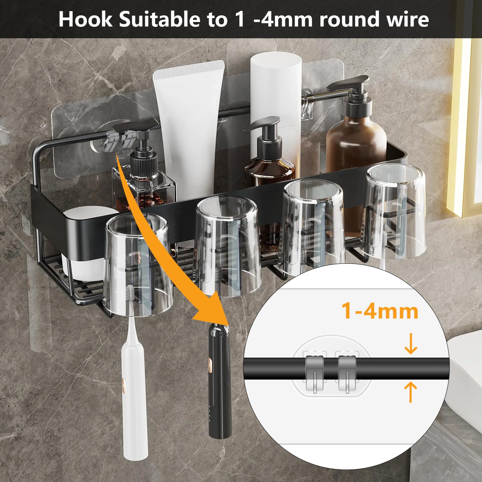 Spiglamm 12 Pack Shower Caddy Adhesive Hooks Replacement, Shower Shelf Adhesive Replacement, Strong Adhesive Shower Hooks For Sh