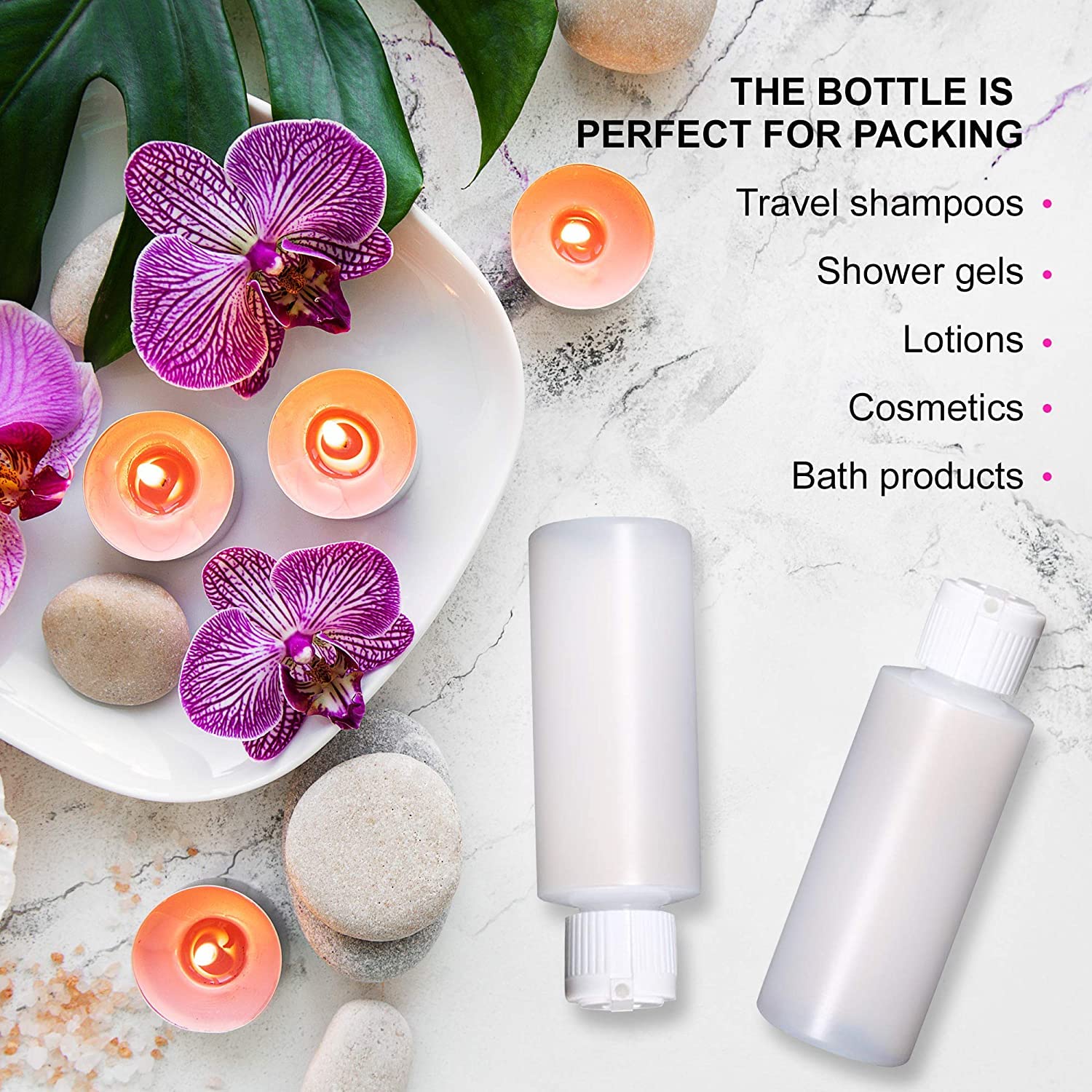 Plastic Cylinder Bottles with Flip Top Pour Spout - BPA-Free & Refillable Containers- Durable, Affordable Price - Store Lotion a