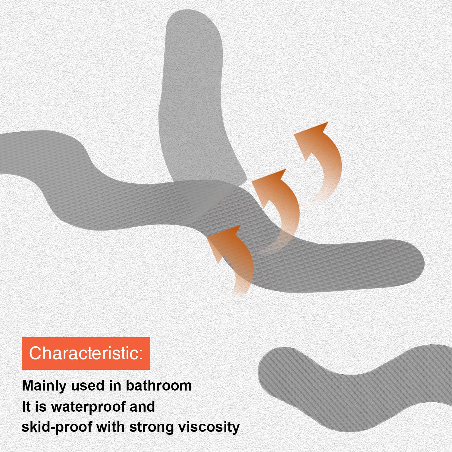 Secopad 36 PCS Anti Slip Shower Stickers  Safety Bathtub Strips Adhesive Decals with Premium Scraper for