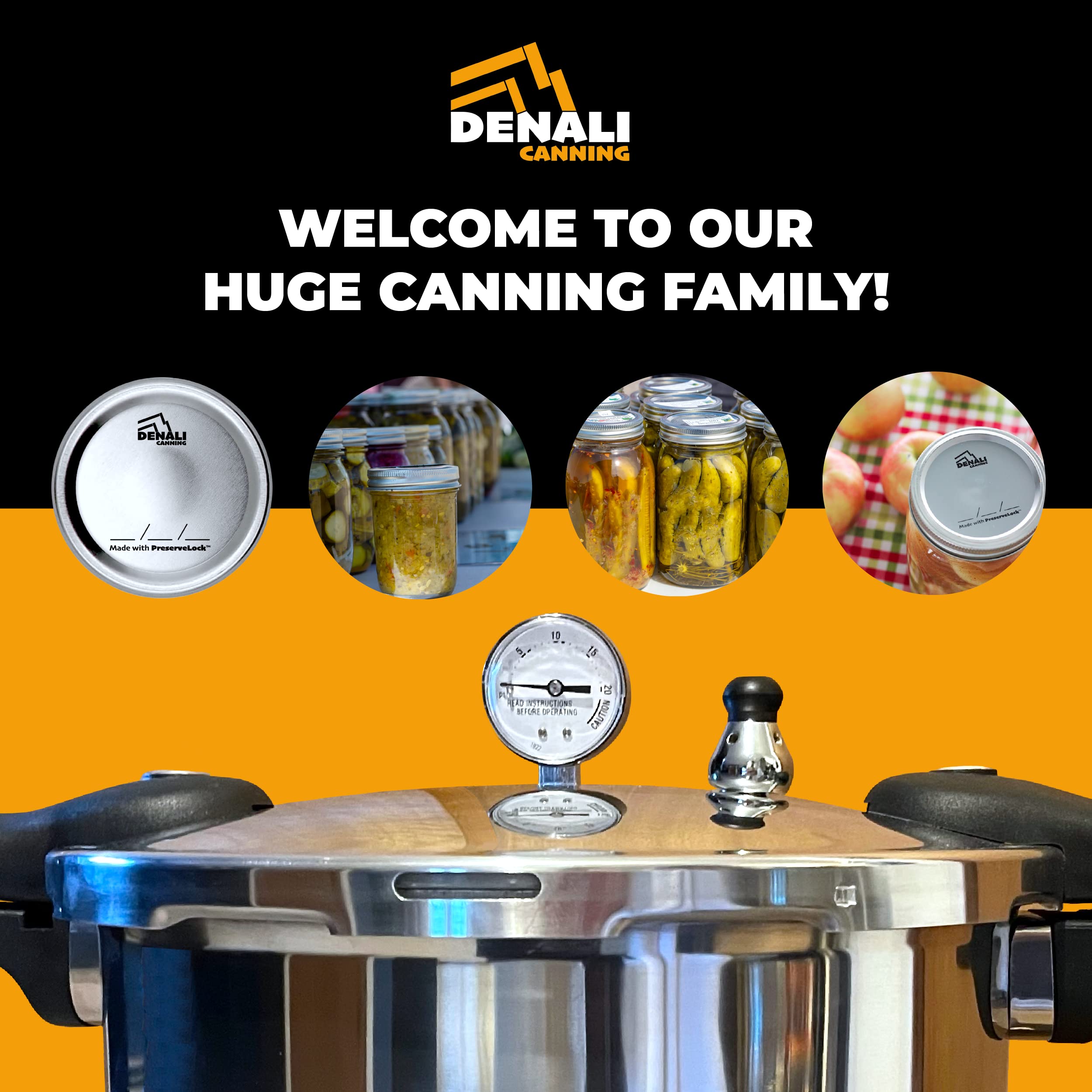 Denali Canning 23 Quart Pressure Canner & Cooker - Induction Compatible, Reflective Silver, Model 850025675536