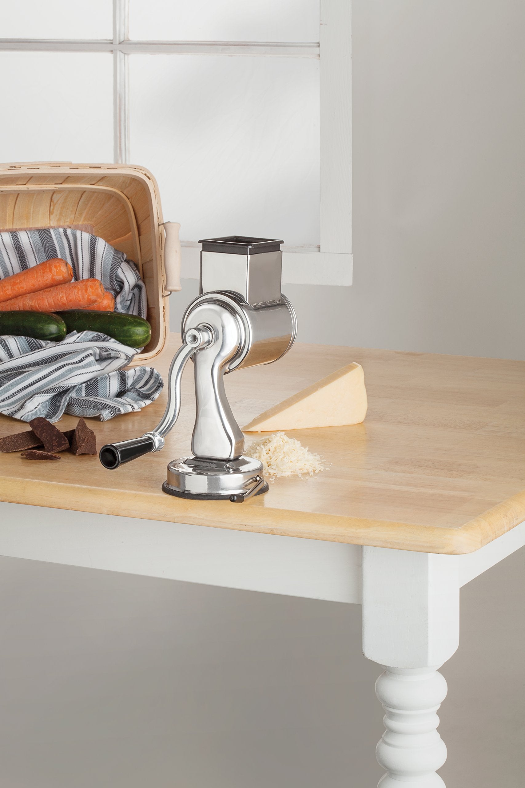 Fantes Cheese Grater With Suction-Base And 2 Drums, The Italian Market Original Since 1906