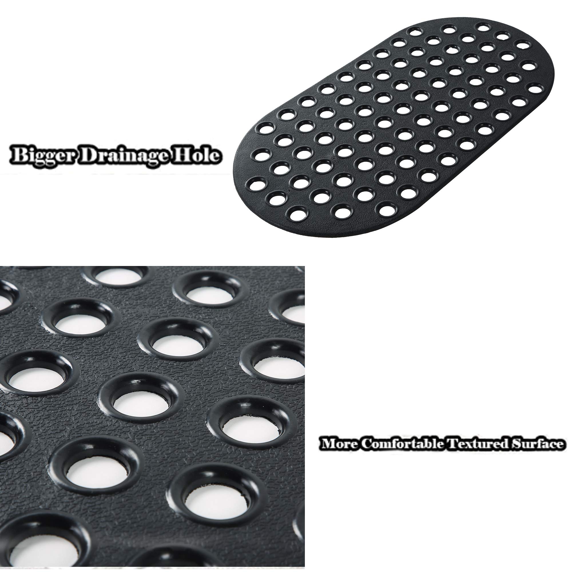 ALL PRIDE Shower Mat Non Slip Black Bathtub Mat Non Slip 29 x 15 Inch Oval Bath Mat for Tub Bathroom Elderly Kids