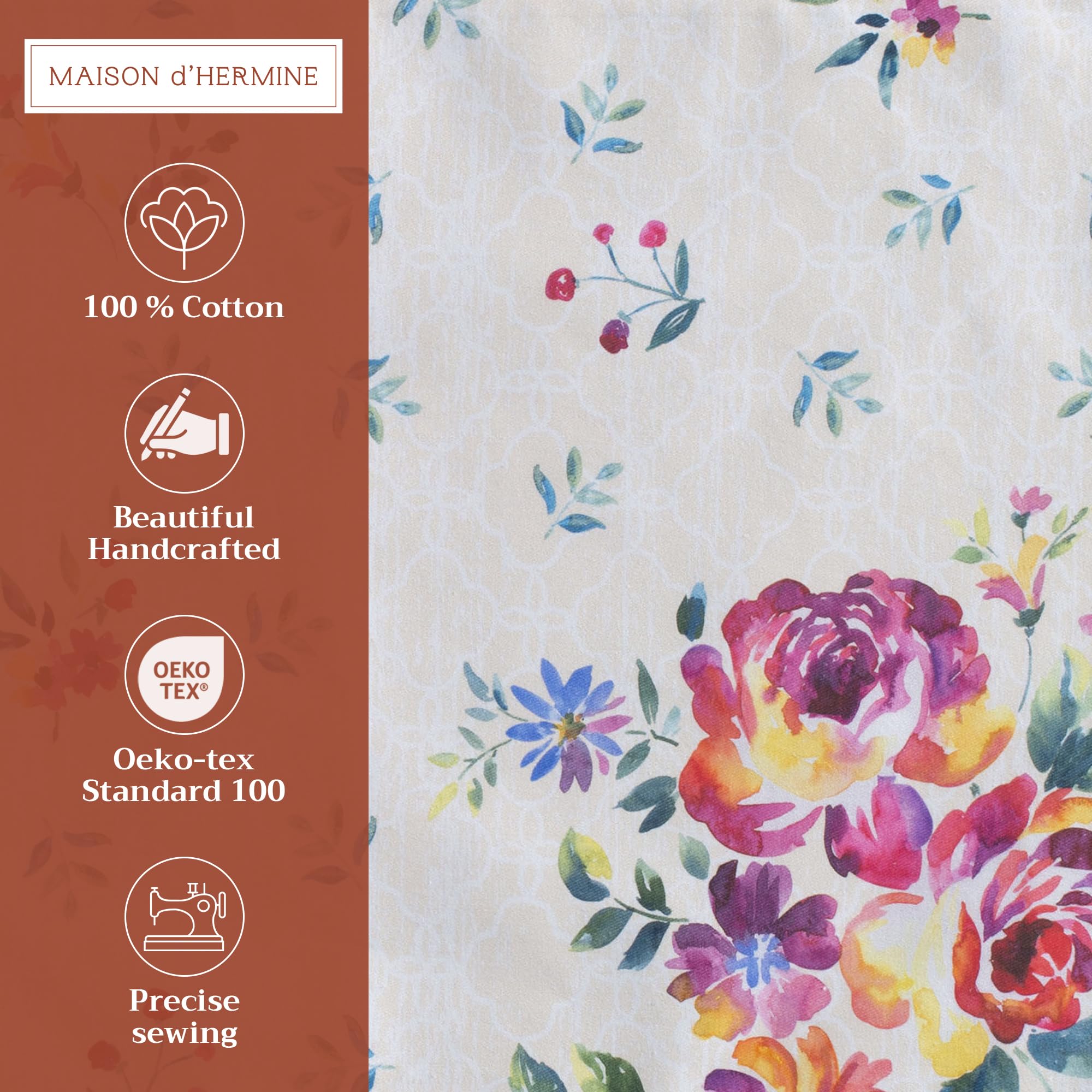 Maison D Hermine Placemats 100% Cotton Set Of 4 Dinner Placemat, Decorative Washable Cloth Placemat, Dining, Buffet Parties & Ca