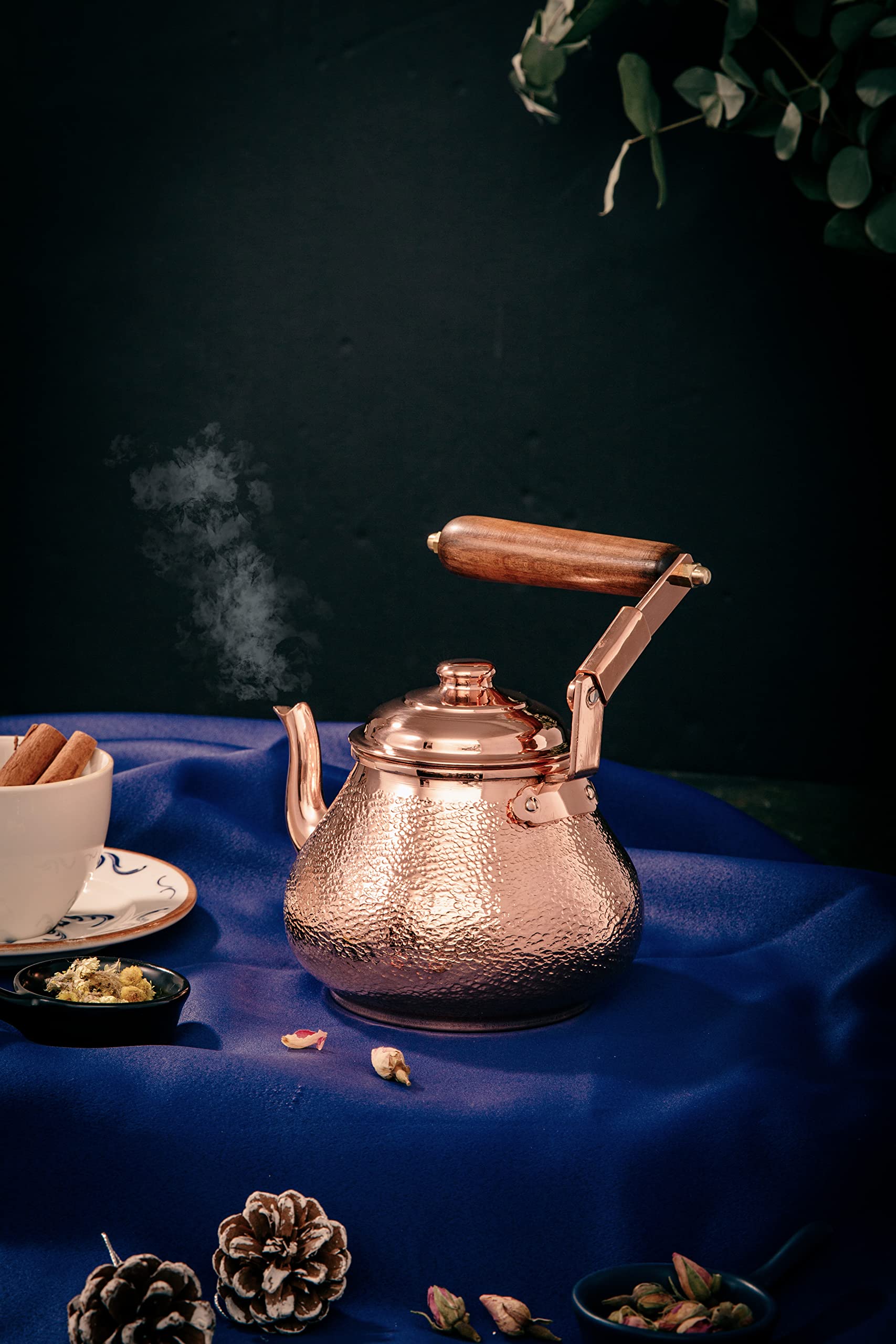 DEMMEX Copper Teapot - 1mm Thick Handmade Stovetop Kettle, 0.9 Qt (3 Cups), Food Safe, Perfect for Tea Lovers