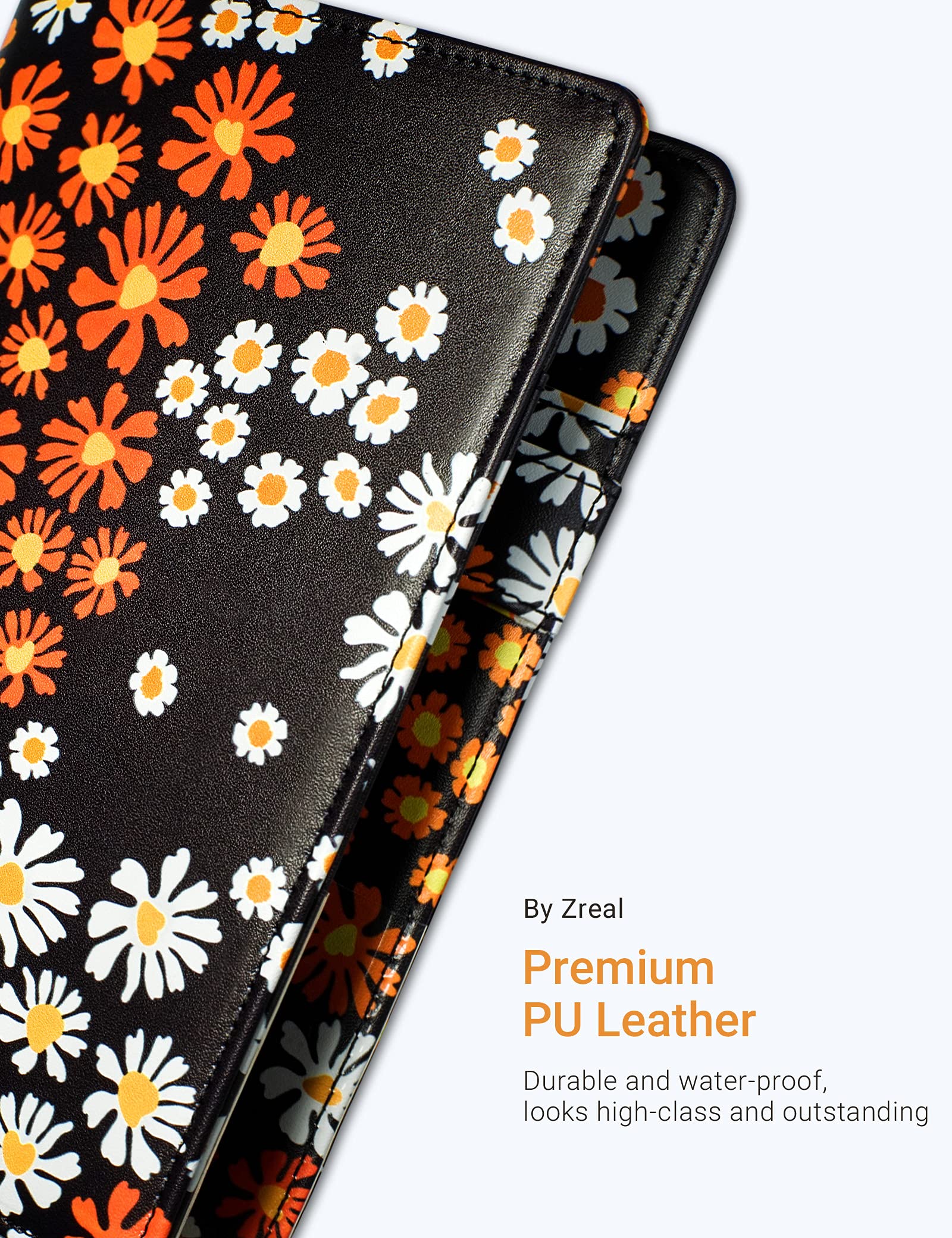 Zreal Server Book 4.7 X 7.5 Server Books for Waitress Book with Money Pockets  Cute Waiter Book Serving Book  Server Checkbook Booklet  Pen Holder for Server Wallet (Daisy)